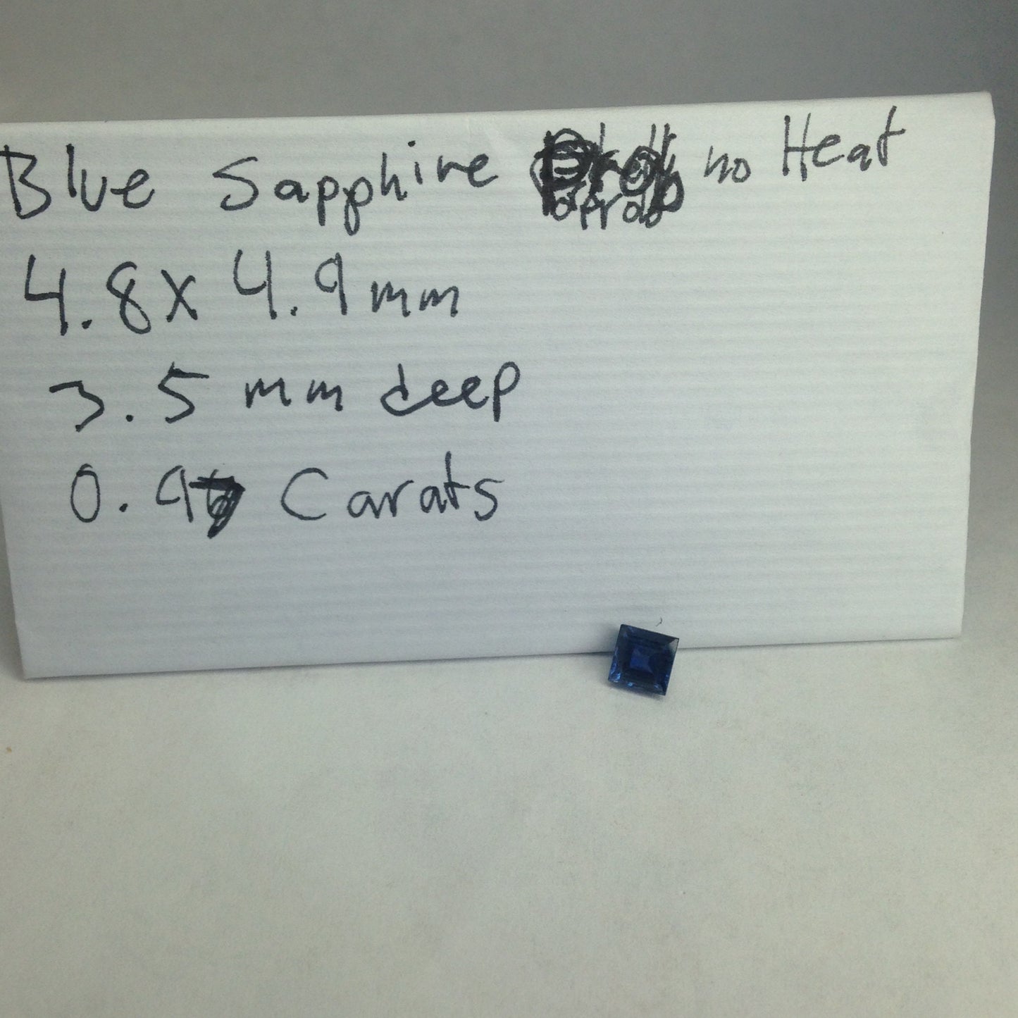 Unheated Carré Cut Blue Sapphire 5mm Square Unheated Sapphire Corundum 0.97 carat Faceted Unmounted Gemstone Loose No Heat Blue Sapphire