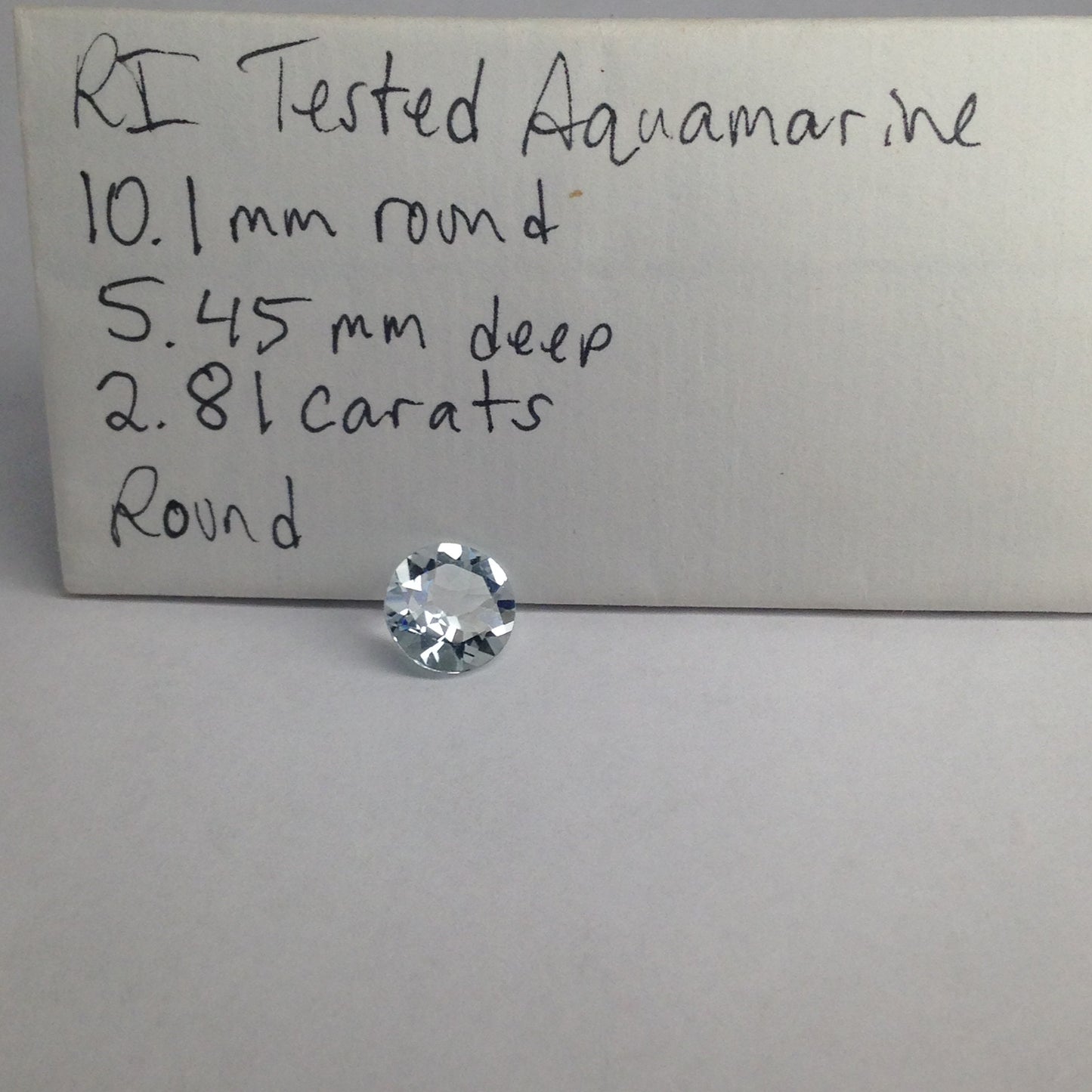 10mm Natural Light Aquamarine 2.81 carats Faint Blue Round Cut Loose Faceted Gemstone Beryl March Birthstone 10 millimeters unmounted ct