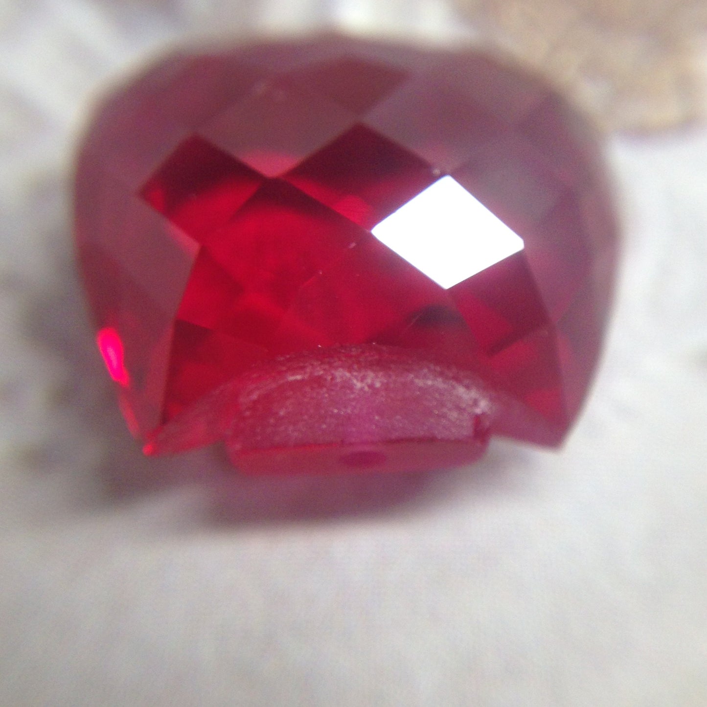 Lab Created Ruby Bead Faceted Checkerboard Synthetic Ruby gemstones loose unmounted jewelry making man-made Unique Multiple available Purse