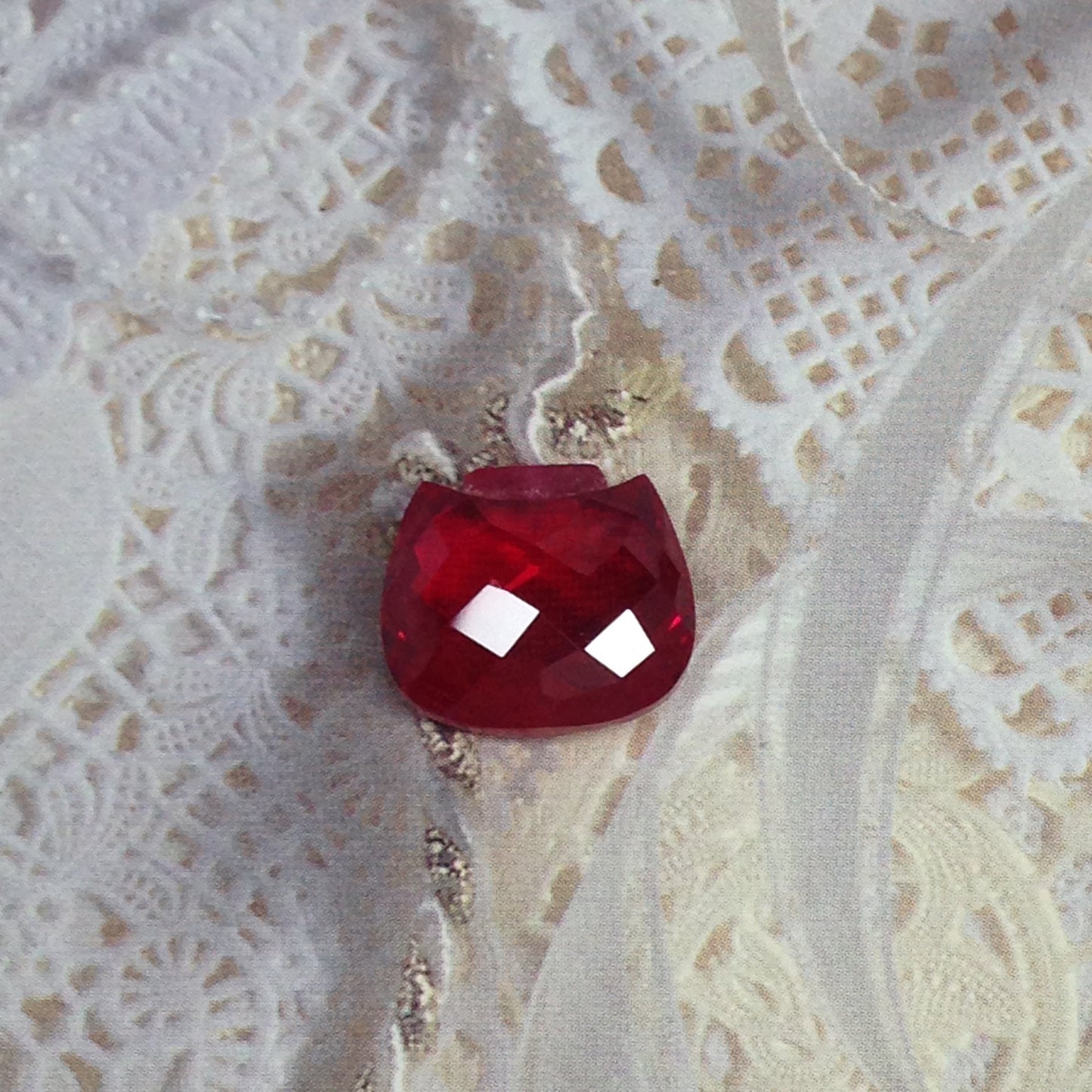 Lab Created Ruby Bead Faceted Checkerboard Synthetic Ruby gemstones loose unmounted jewelry making man-made Unique Multiple available Purse