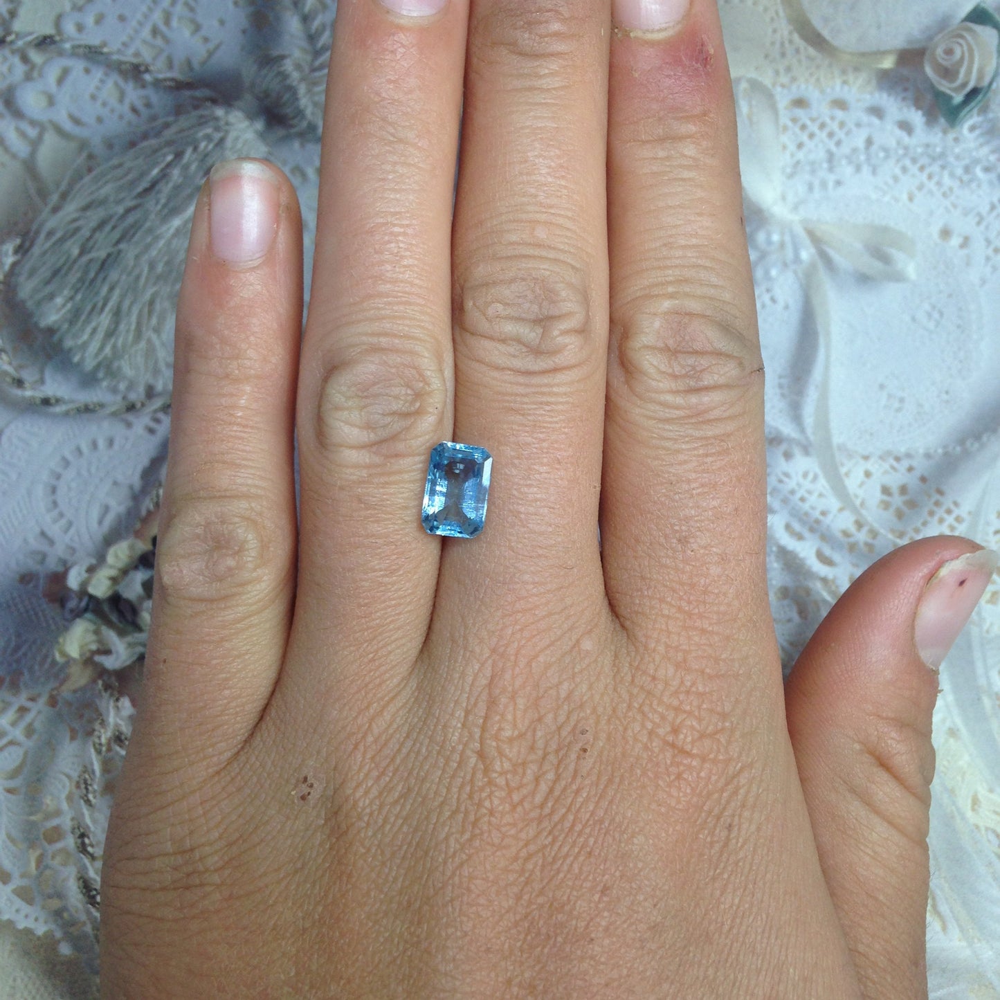 Natural Blue Aquamarine 2.25 Carat Nice Blue Gem Rectangle Cut Loose Faceted Gemstone Beryl March Birthstone Emerald Cut Gem