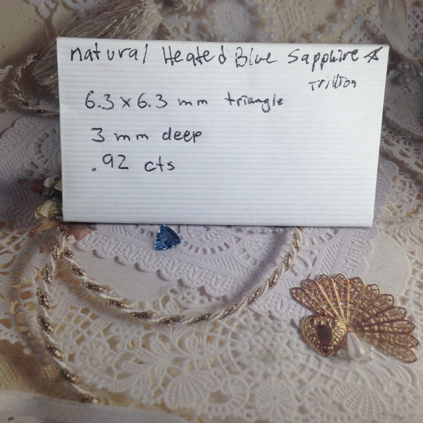 Natural Light Blue Sapphire 6mm Trillion Triangle 0.92 carat Corundum Wholesale Gem Faceted Loose Unmounted Gemstone Heated Real Gemstone ct