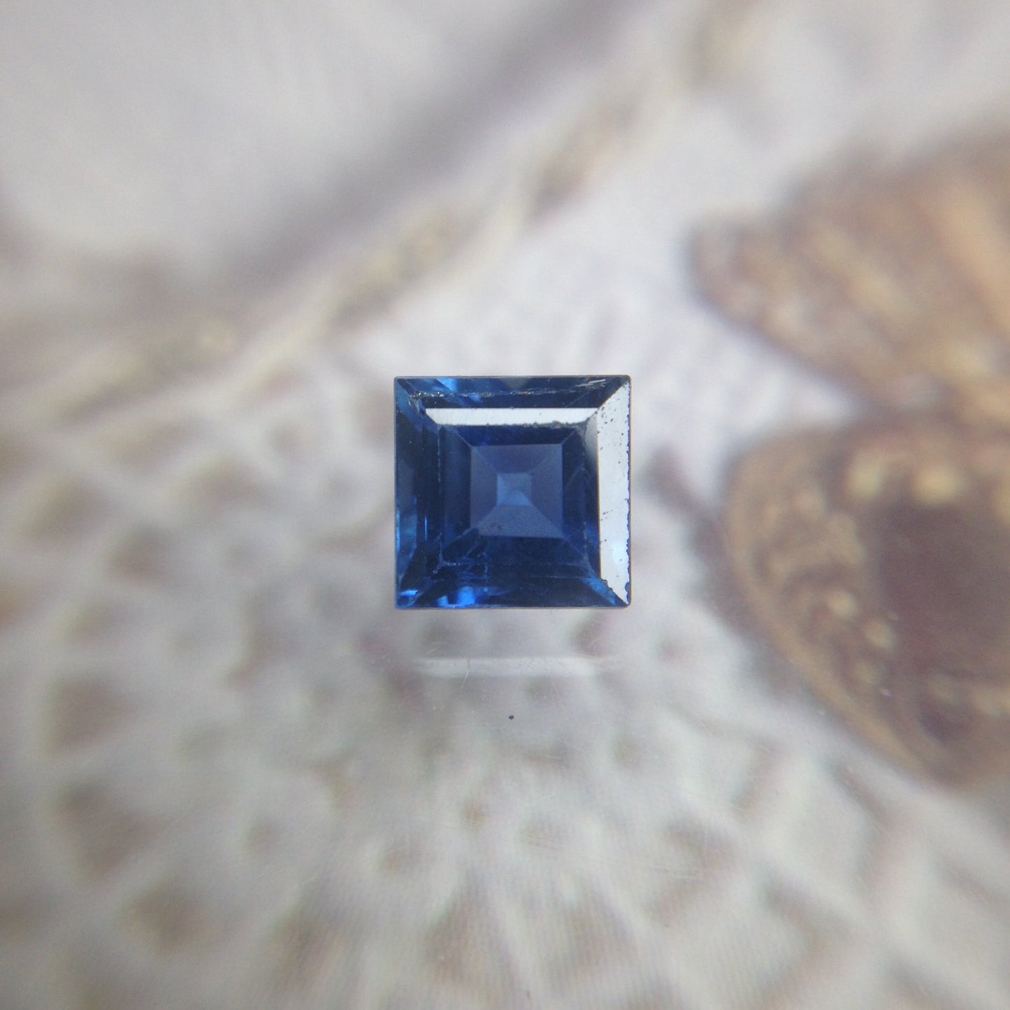 Unheated Carré Cut Blue Sapphire 5mm Square Unheated Sapphire Corundum 0.97 carat Faceted Unmounted Gemstone Loose No Heat Blue Sapphire