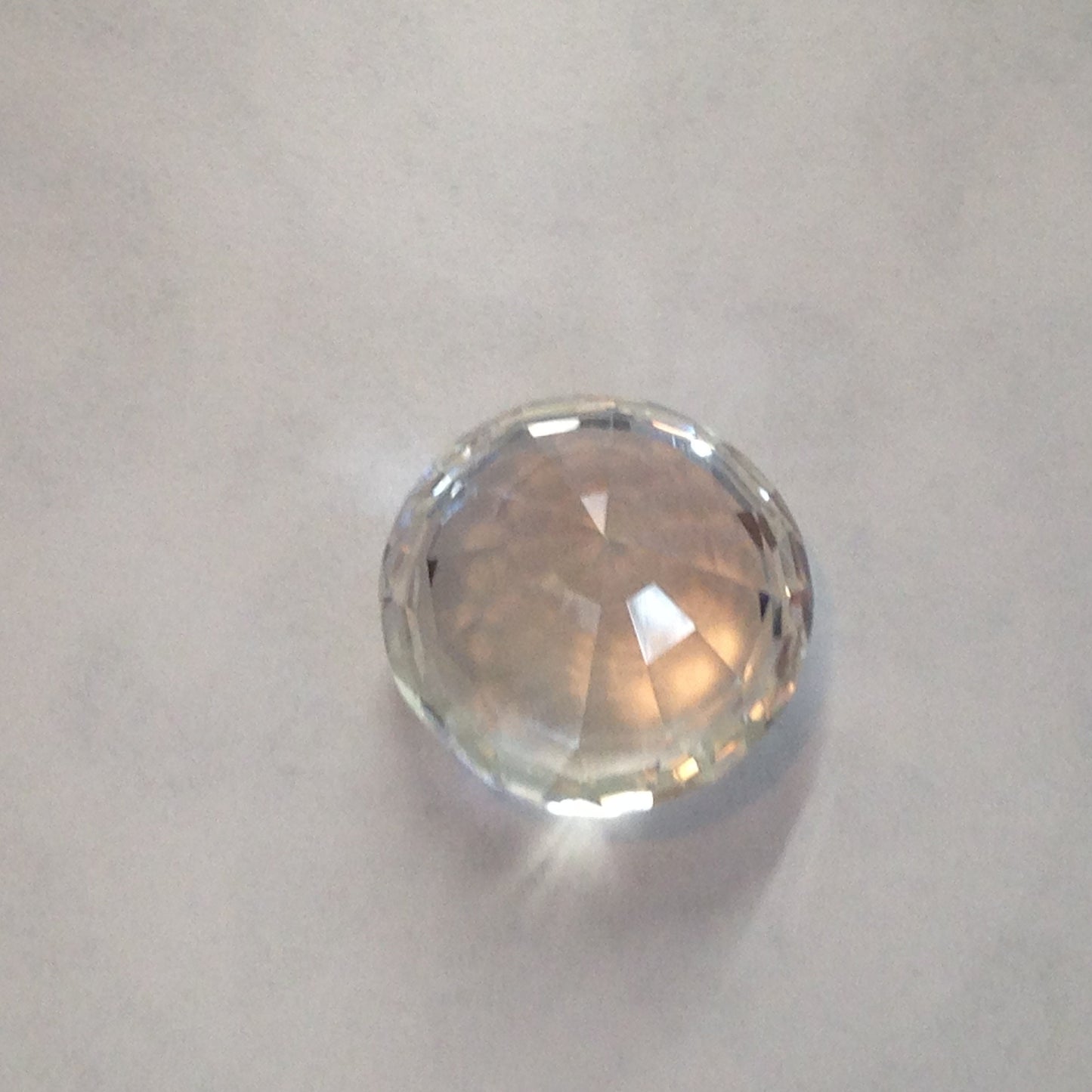 14.6mm Yellow Spodumene Round Cut, 14 carats Huge Large Faint Yellow Near Colorless Faceted Gem Loose