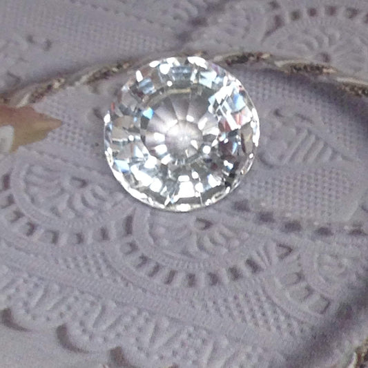 14.6mm Yellow Spodumene Round Cut, 14 carats Huge Large Faint Yellow Near Colorless Faceted Gem Loose