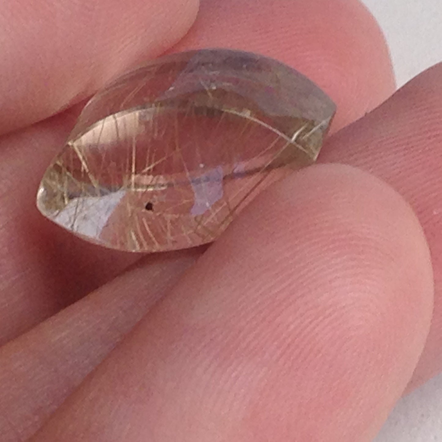 16x11mm Rutilated Quartz Natural Rutile Gemstone 10.91 carats Fancy Loose Cabochon