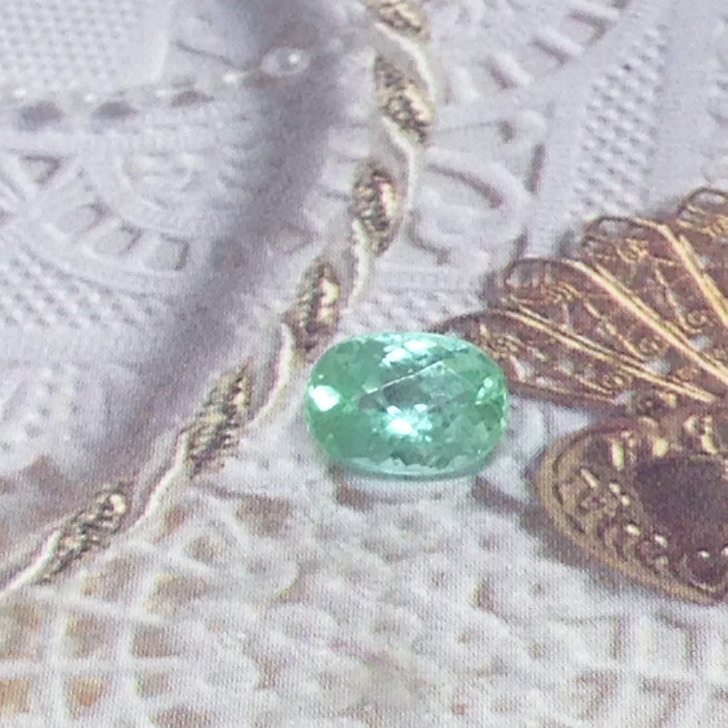 Natural Green blue Iron Bearing Tourmaline Gorgeous Color 7x5 mm Carat Faceted Loose Gemstone Oval Checkerboard Cut Unmountedl gem jewelry