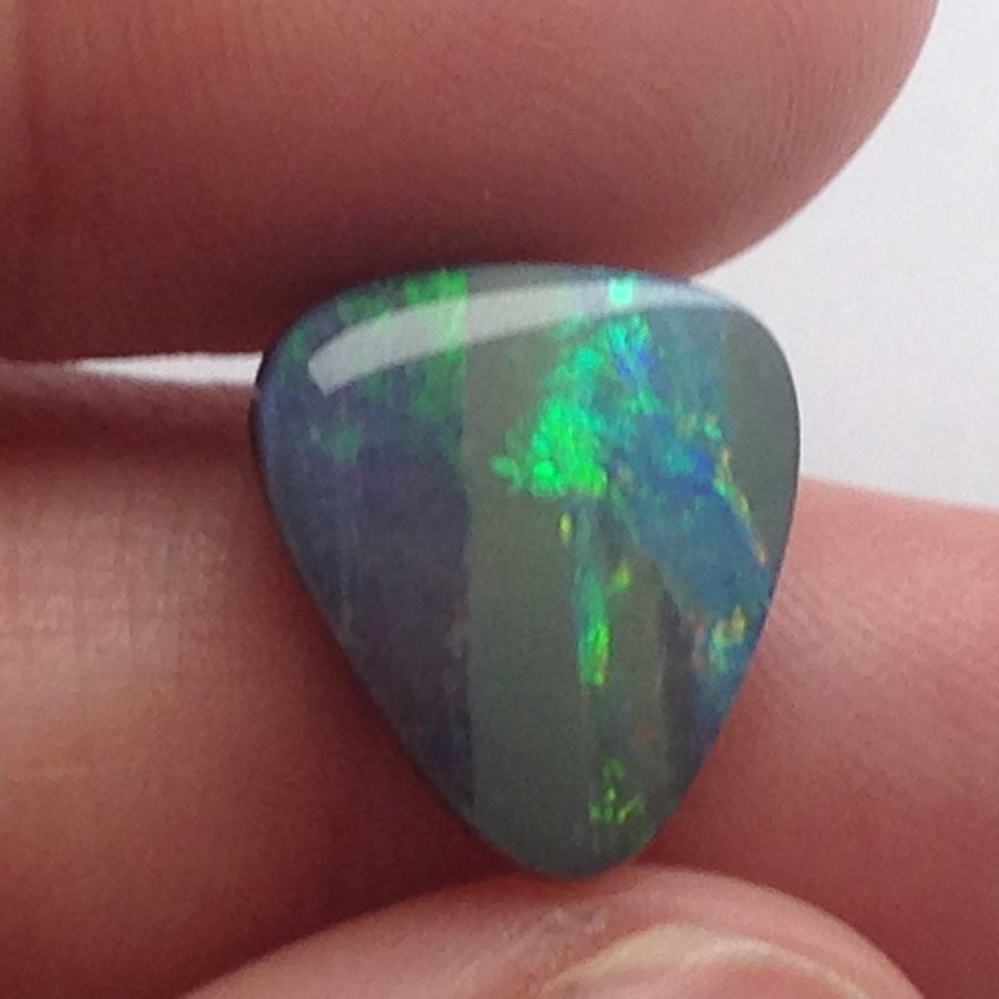 Signed Loose gemstone Gorgeous Opal Natural Doublet Freeform 5 carat app 12 mm triangle loose gem scrap gold jewelry cts October Birthstone