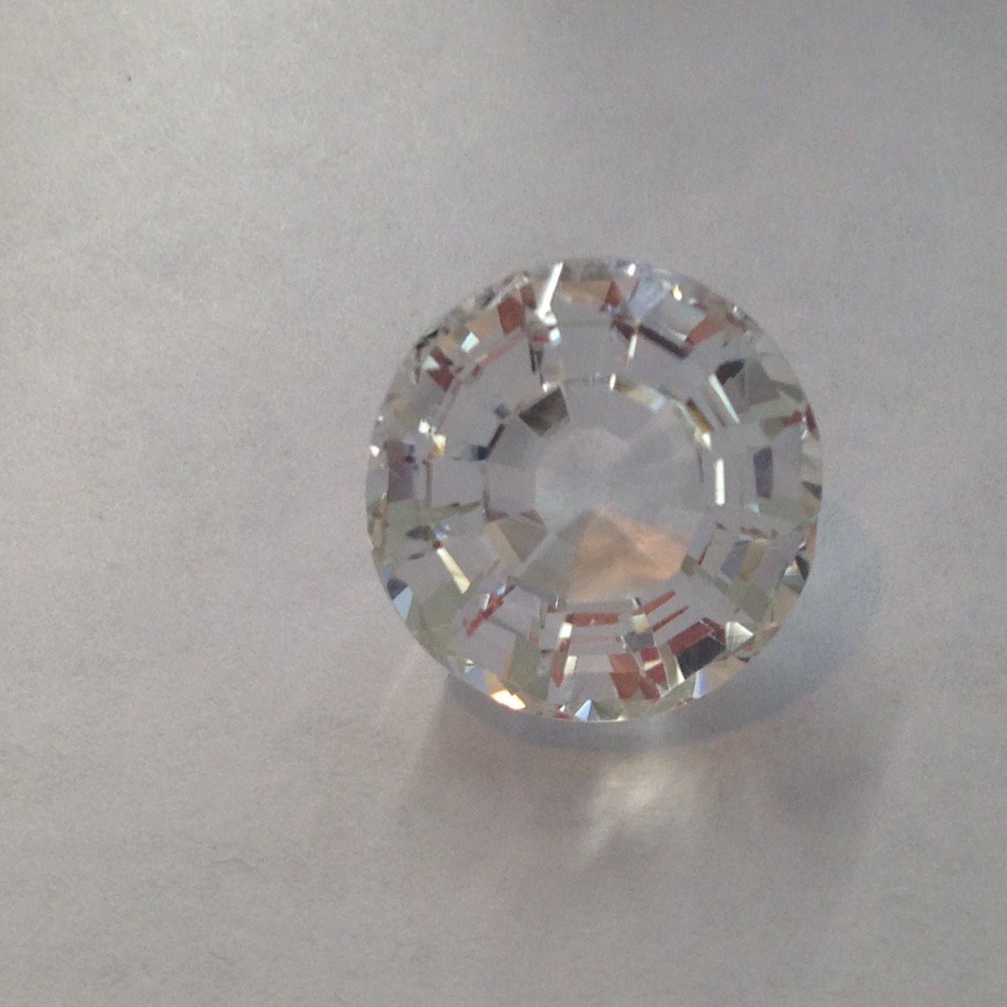 14.6mm Yellow Spodumene Round Cut, 14 carats Huge Large Faint Yellow Near Colorless Faceted Gem Loose