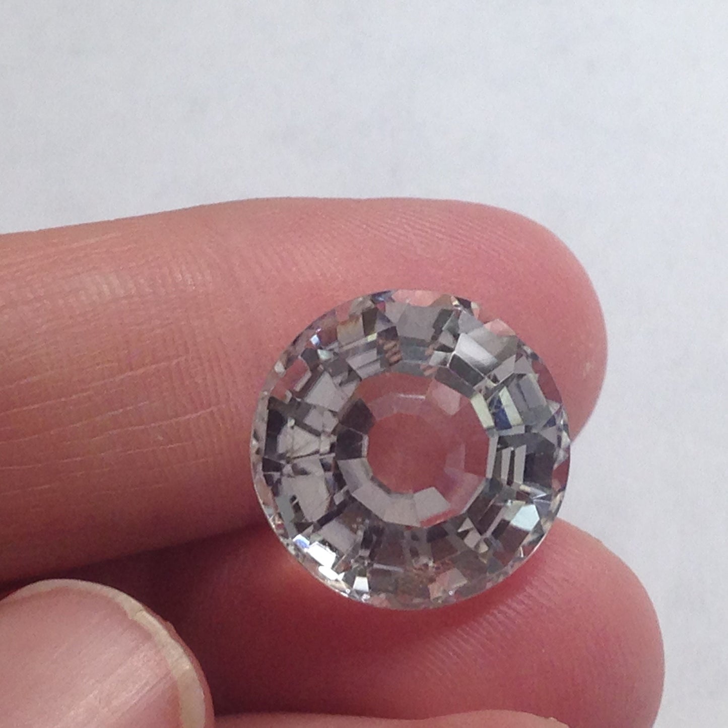 14.6mm Yellow Spodumene Round Cut, 14 carats Huge Large Faint Yellow Near Colorless Faceted Gem Loose