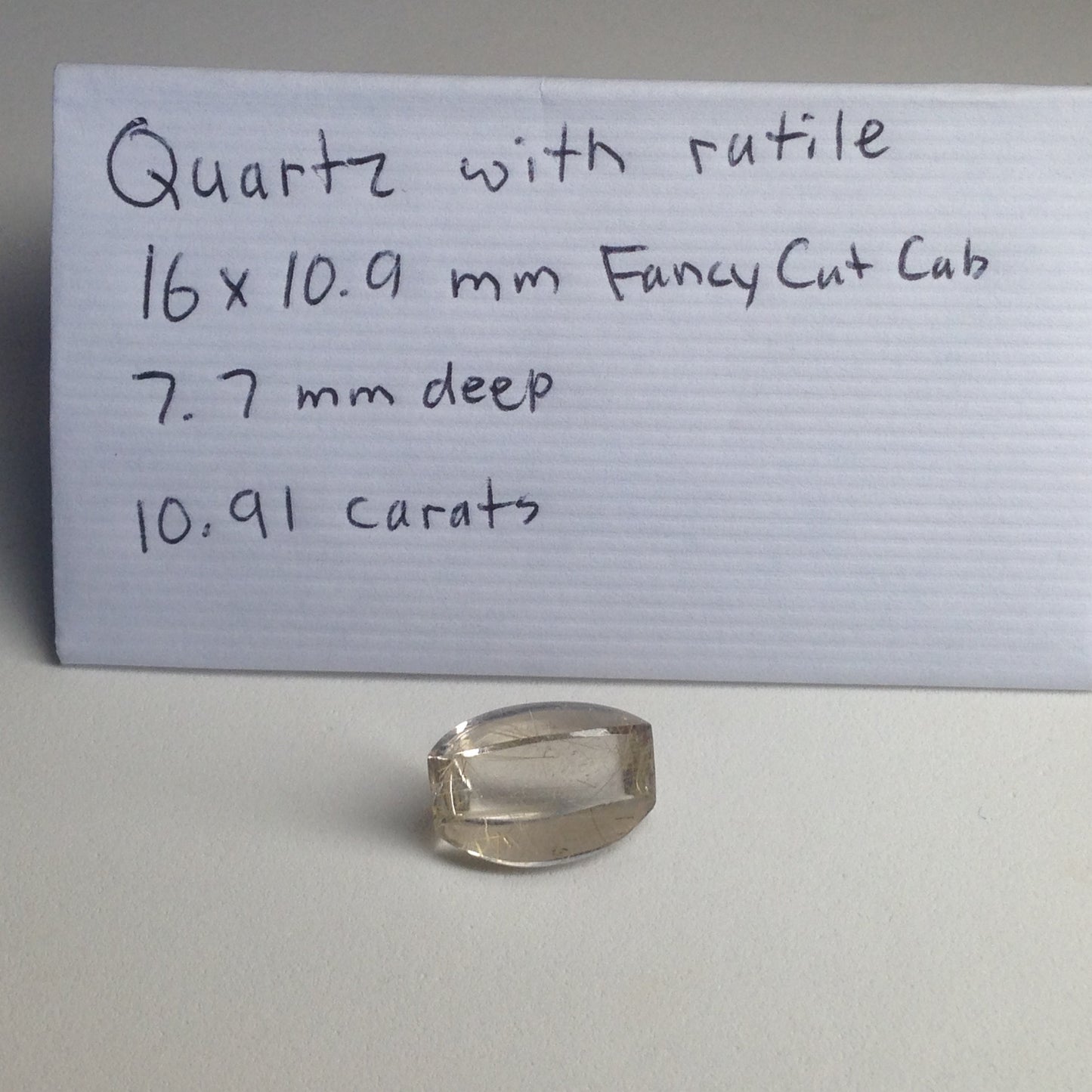 16x11mm Rutilated Quartz Natural Rutile Gemstone 10.91 carats Fancy Loose Cabochon