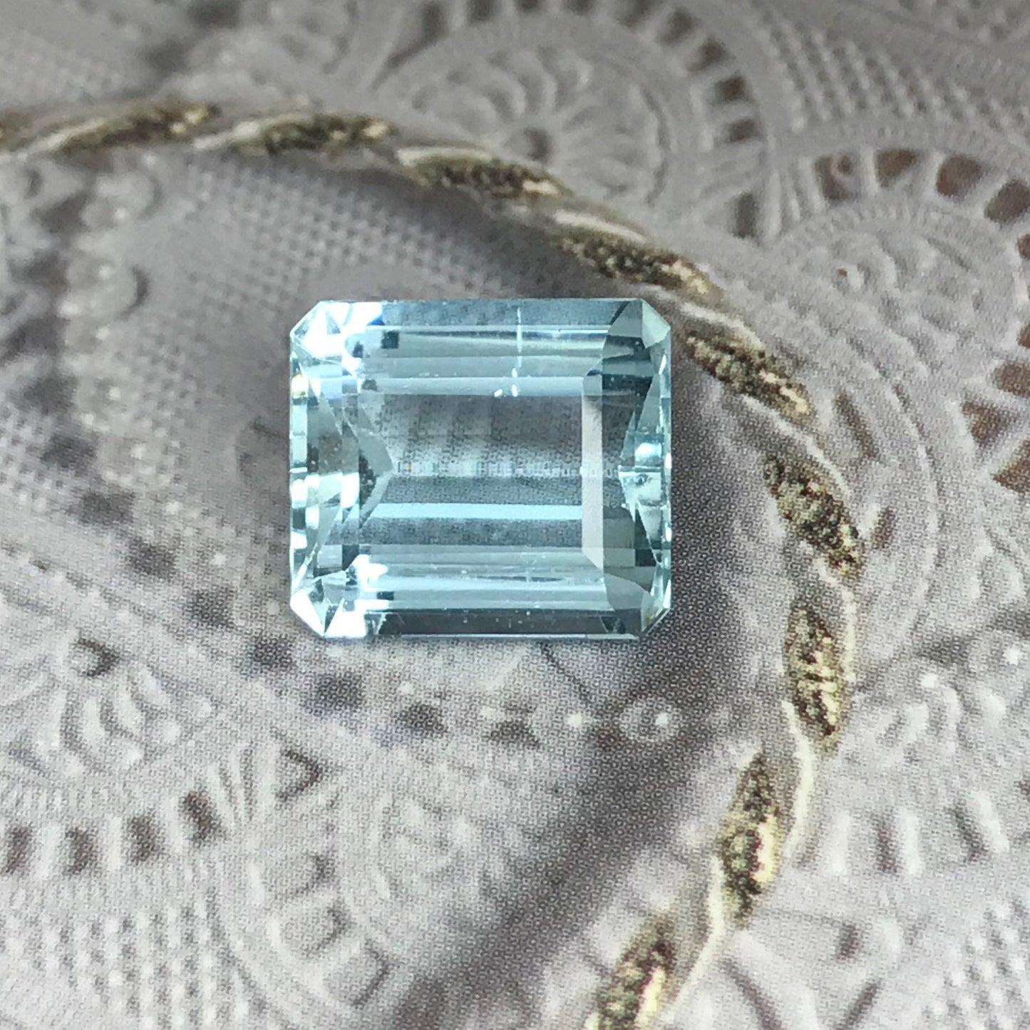 12.5x11 mm 7.47 Carats Natural Light Blue Aquamarine Light Blue Gem Rectangle Cut Loose Faceted Gemstone Beryl Gemstone  13x11mm emerald cut