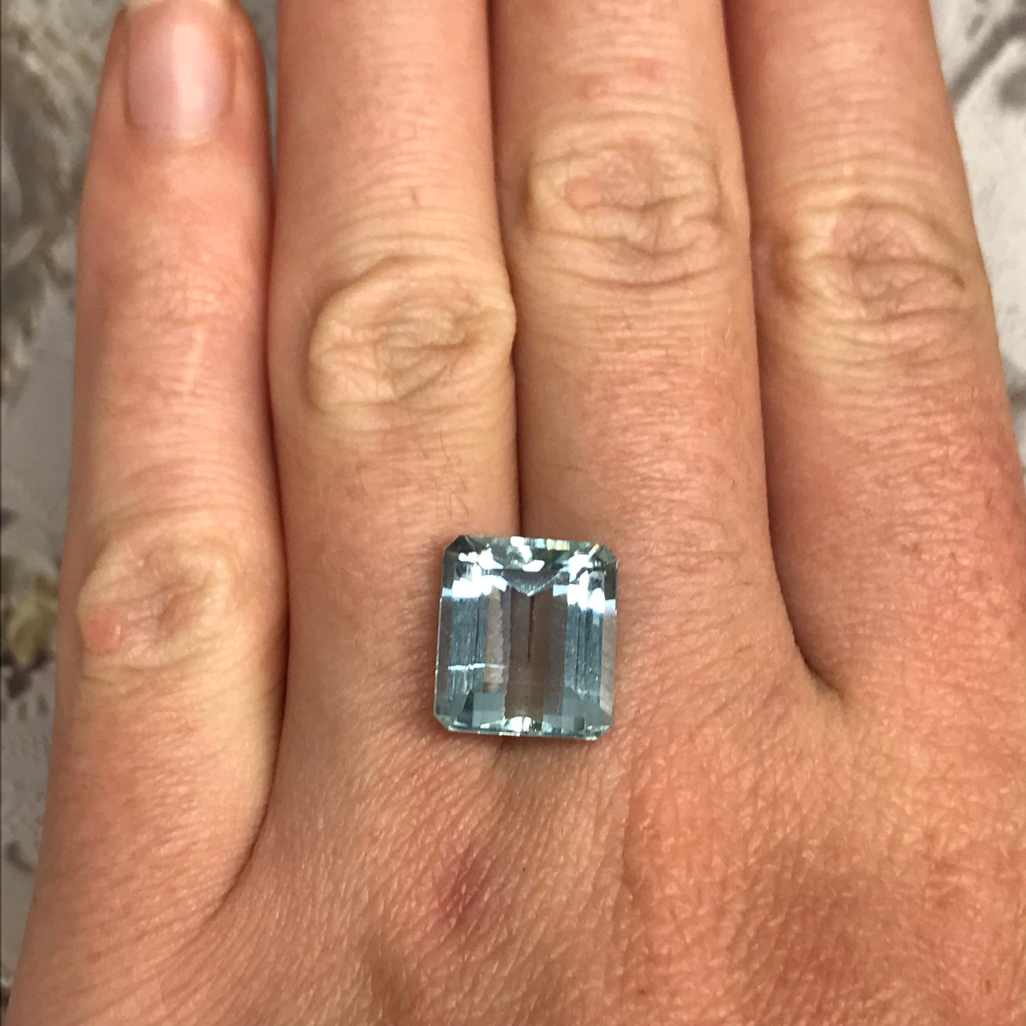 12.5x11 mm 7.47 Carats Natural Light Blue Aquamarine Light Blue Gem Rectangle Cut Loose Faceted Gemstone Beryl Gemstone  13x11mm emerald cut