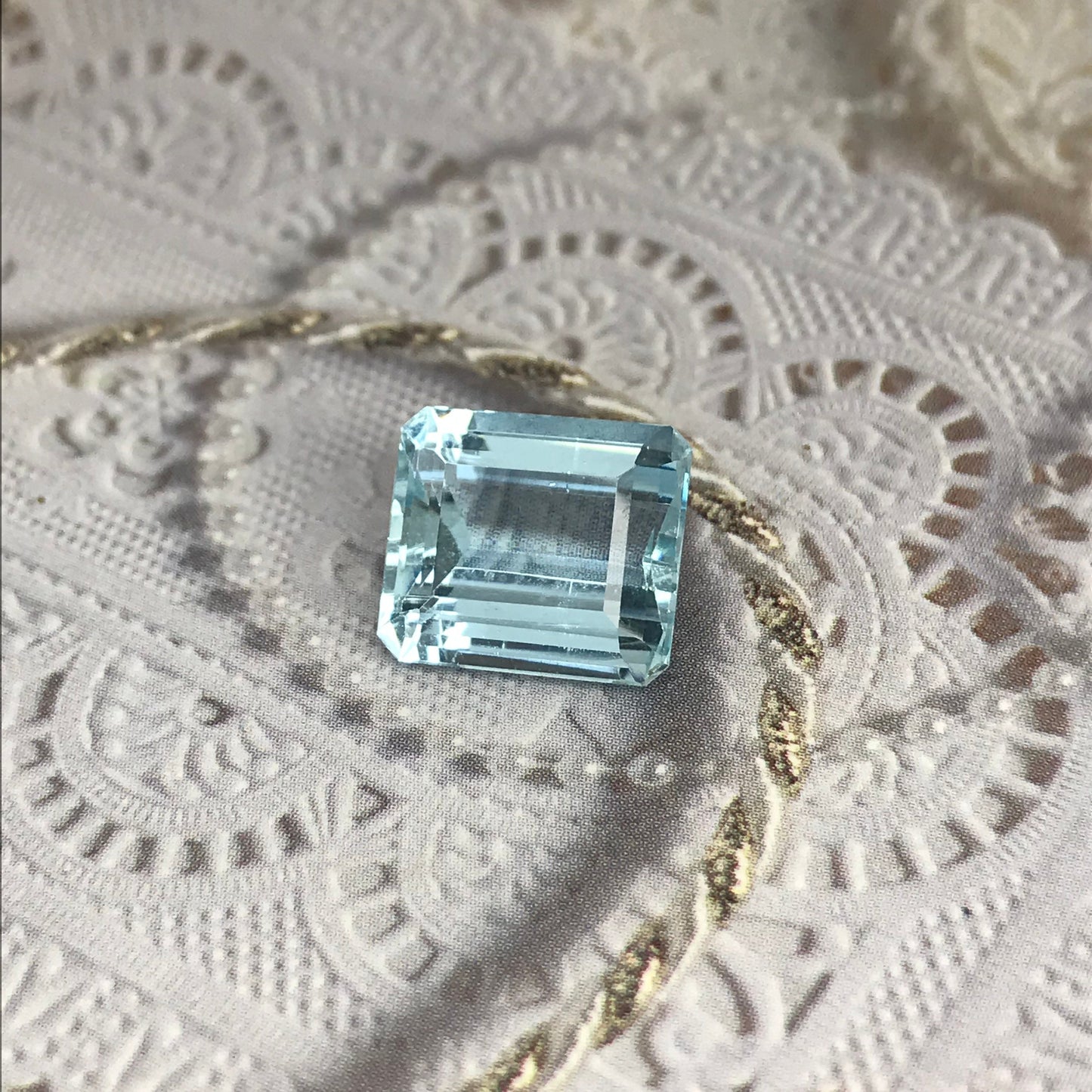 12.5x11 mm 7.47 Carats Natural Light Blue Aquamarine Light Blue Gem Rectangle Cut Loose Faceted Gemstone Beryl Gemstone  13x11mm emerald cut