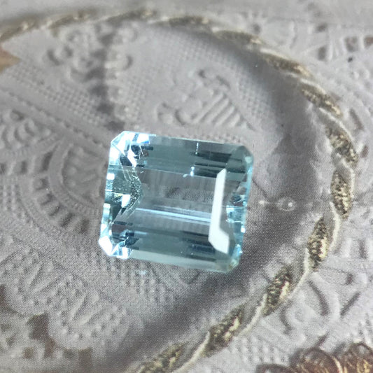 12.5x11 mm 7.47 Carats Natural Light Blue Aquamarine Light Blue Gem Rectangle Cut Loose Faceted Gemstone Beryl Gemstone  13x11mm emerald cut