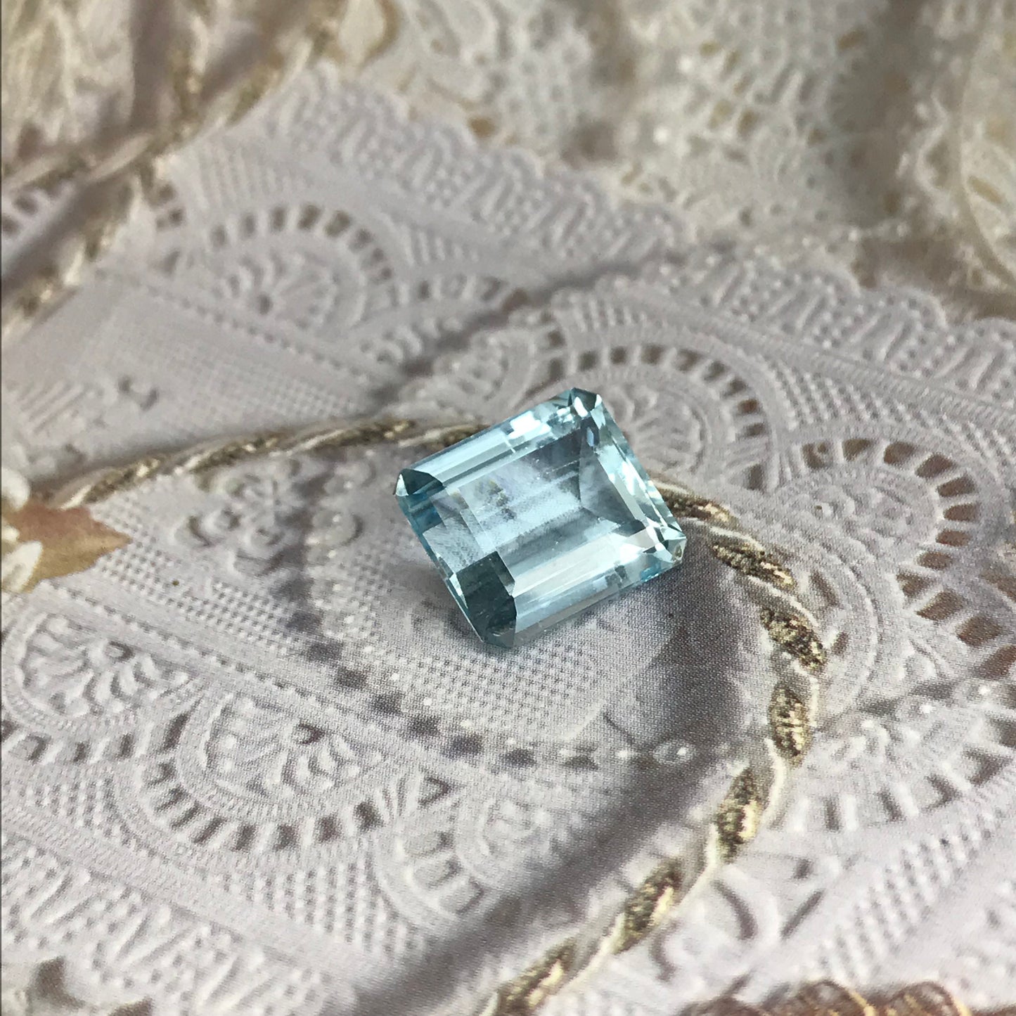 12.5x11 mm 7.47 Carats Natural Light Blue Aquamarine Light Blue Gem Rectangle Cut Loose Faceted Gemstone Beryl Gemstone  13x11mm emerald cut