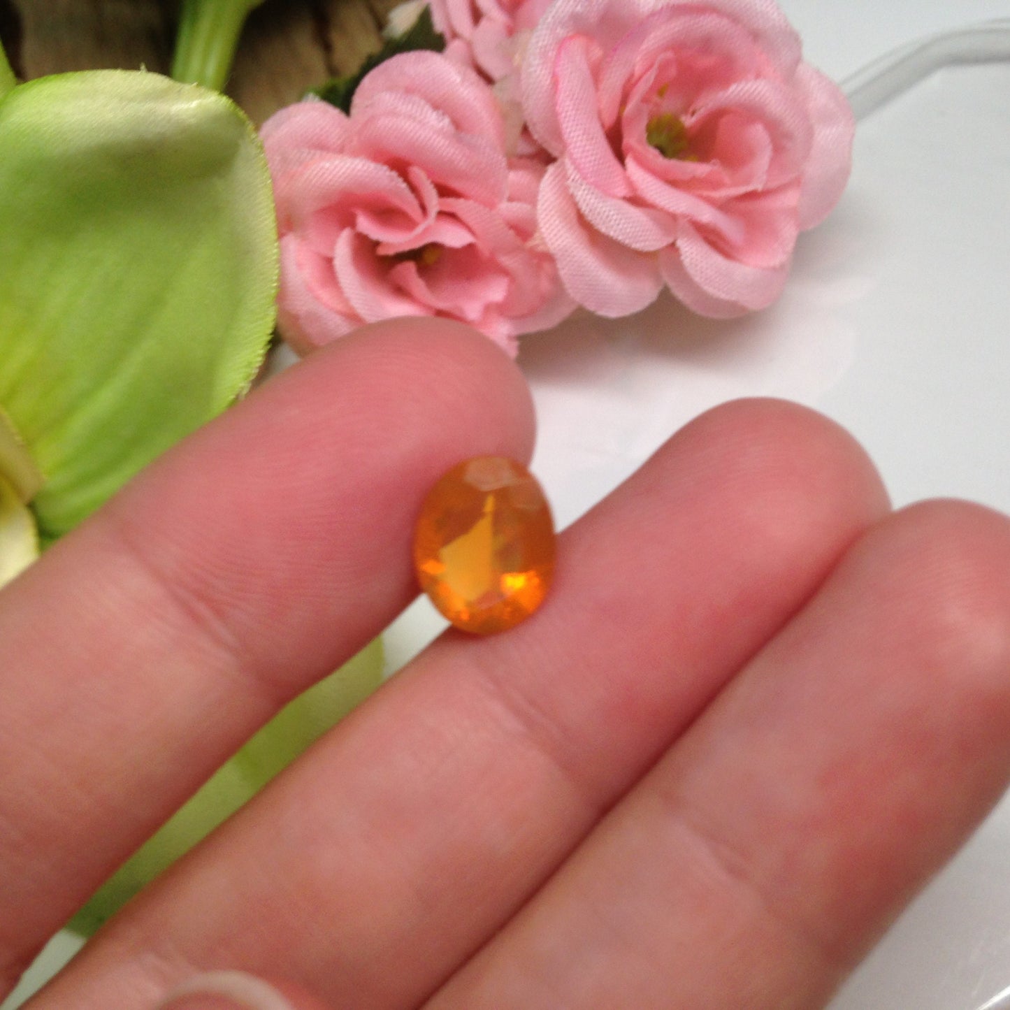 Fire Opal Orange 10x7.7mm Natural Gem loose gemstone 1.61 carats cts October Birthstone Oval Faceted Flowing Gems