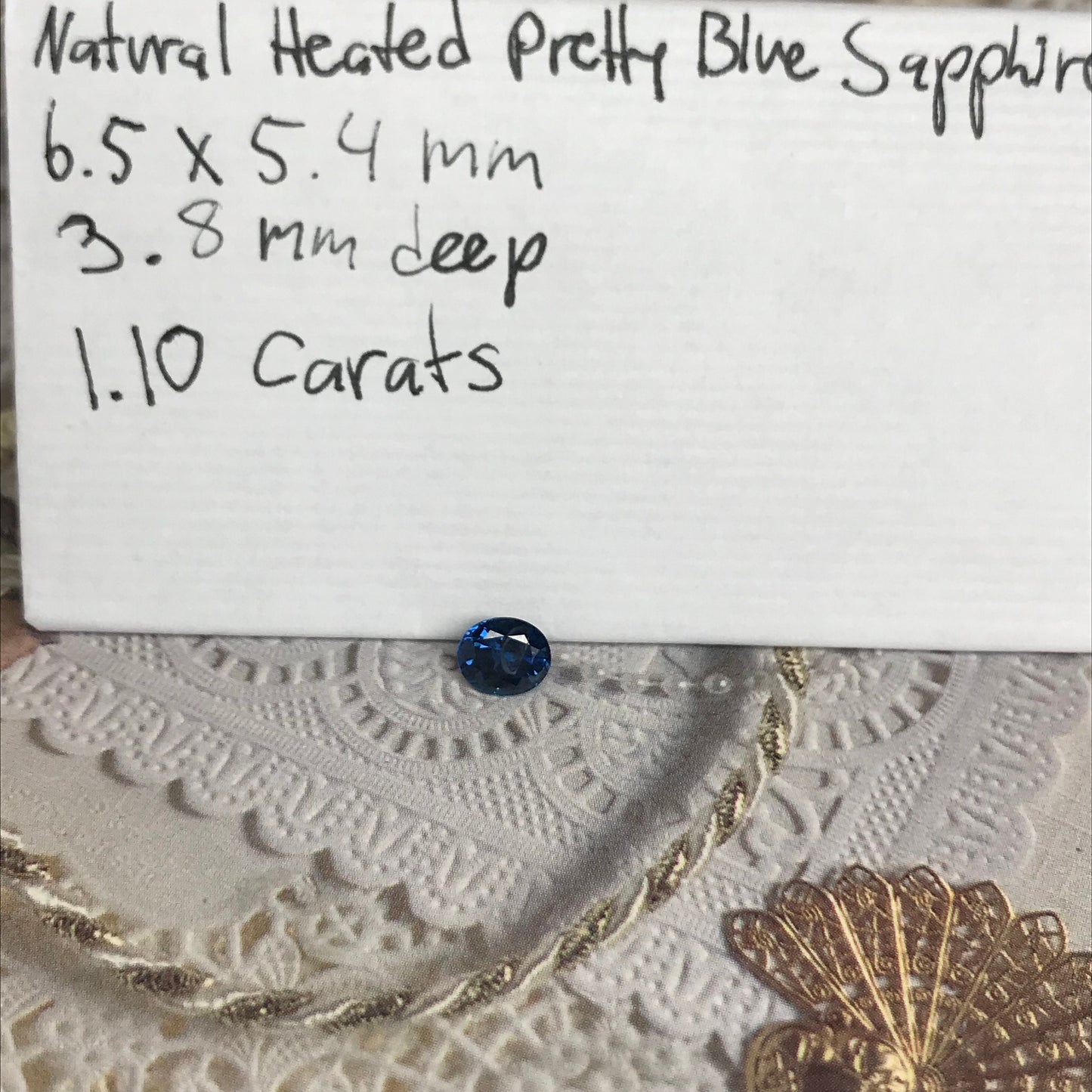 1.10 Carats Natural Blue Sapphire 6.5x5.4 mm Oval Corundum Blue Wholesale Gem Faceted