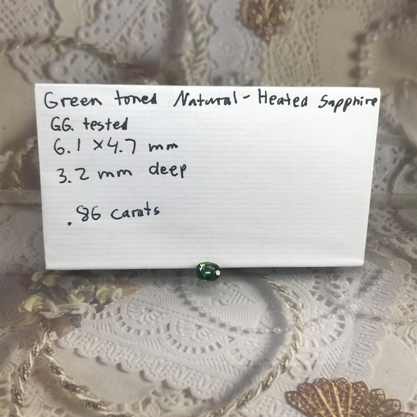 0.86 carat Natural Green Sapphire 6x4.7mm Oval Cut Corundum Faceted Loose Gemstone