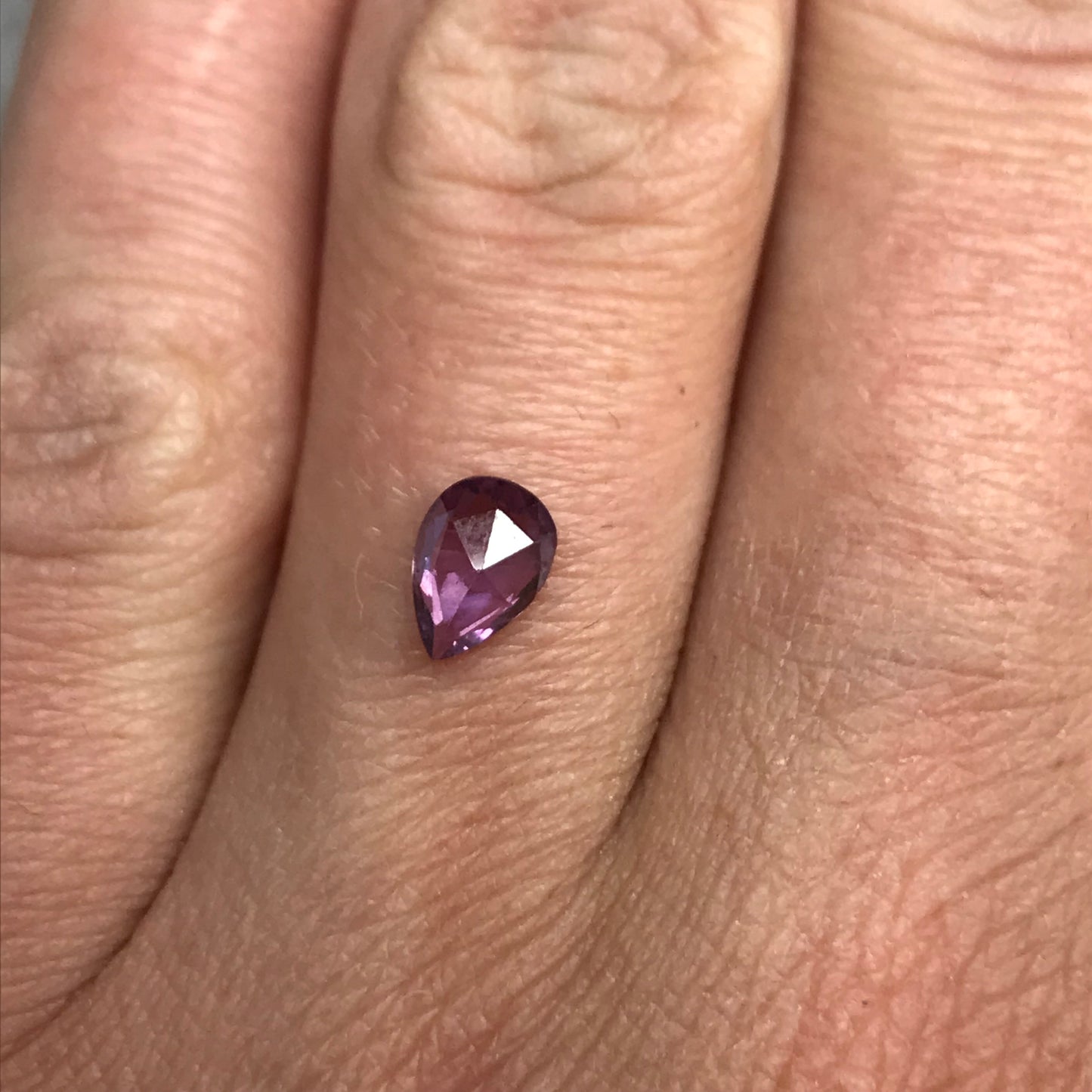 Natural Purple Sapphire  0.61 Carats 6.8x4.7mm Pear Tear Drop Rose Cut Back, Corundum Faceted Loose Unmounted Earth Mined Gemstone 7x5mm