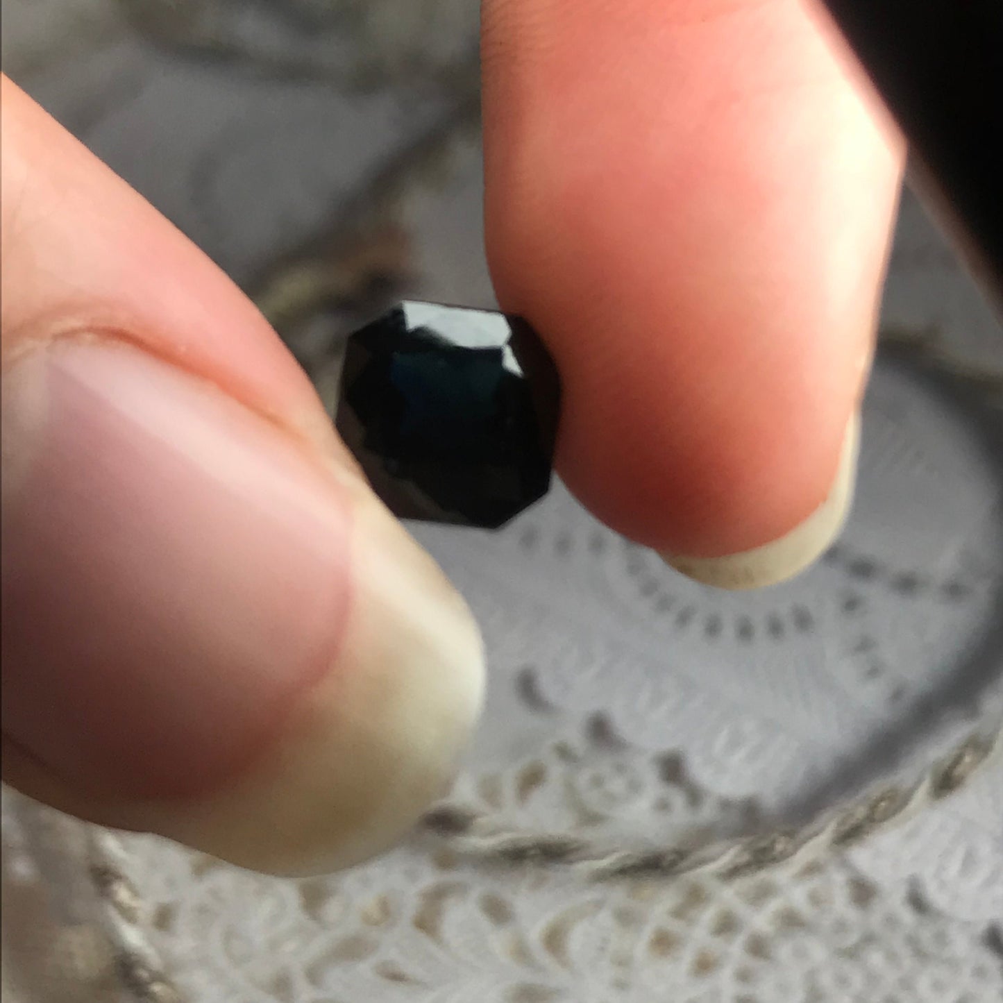 1.90 Ct Dark Blue Sapphire 7.2mm Square, Faceted Loose Midnight Blue Sapphire