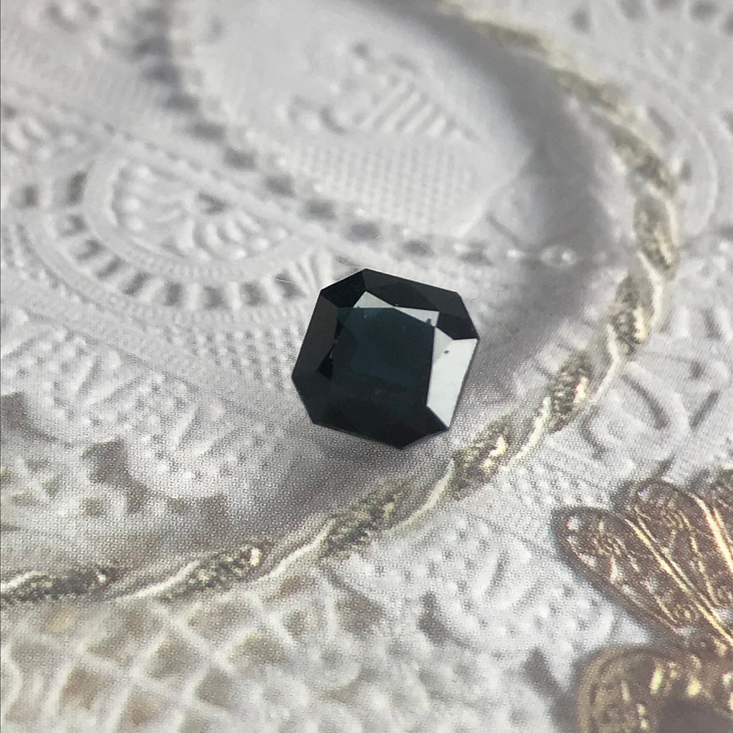 1.90 Ct Dark Blue Sapphire 7.2mm Square, Faceted Loose Midnight Blue Sapphire