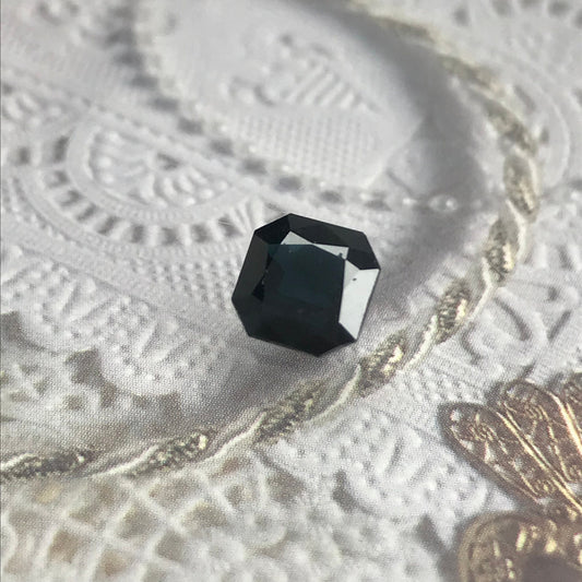 1.90 Ct Dark Blue Sapphire 7.2mm Square, Faceted Loose Midnight Blue Sapphire