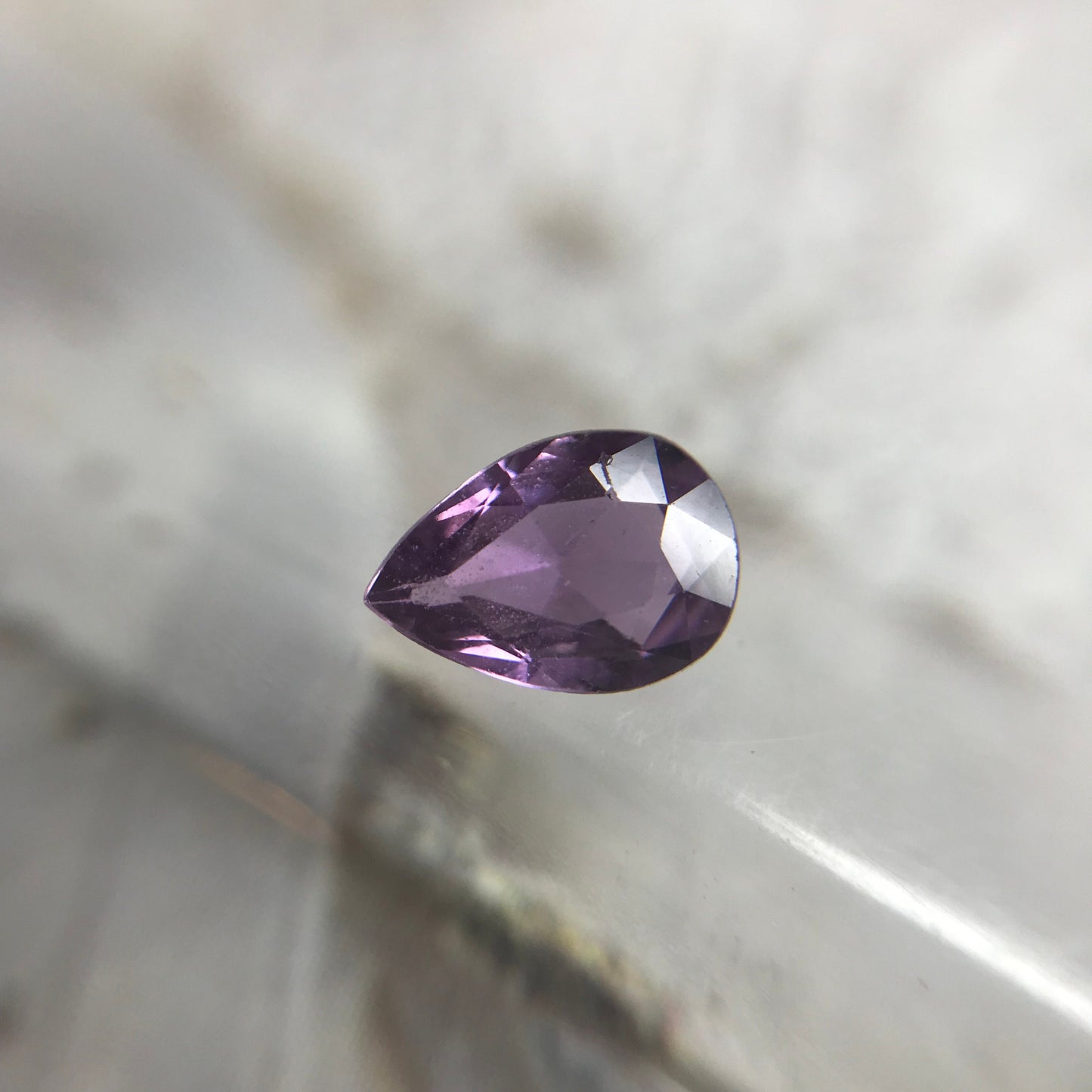 Natural Purple Sapphire  0.61 Carats 6.8x4.7mm Pear Tear Drop Rose Cut Back, Corundum Faceted Loose Unmounted Earth Mined Gemstone 7x5mm