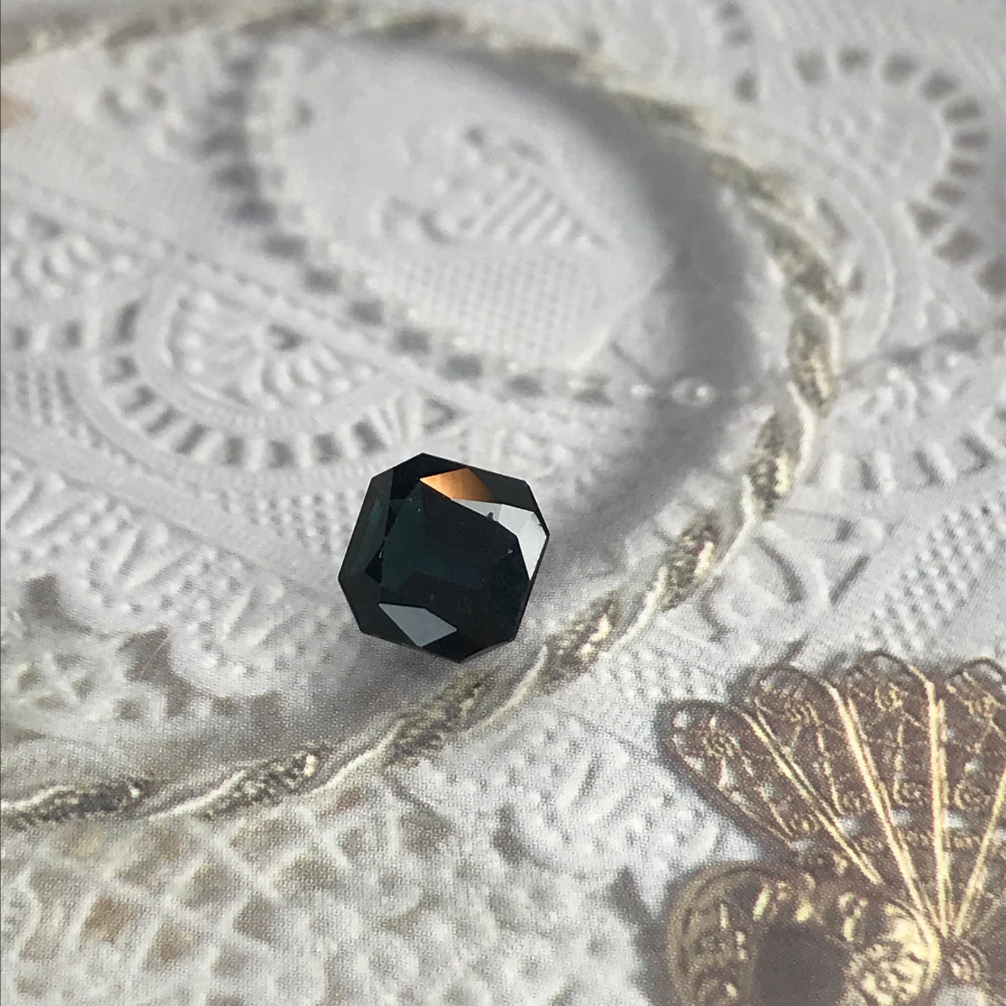 1.90 Ct Dark Blue Sapphire 7.2mm Square, Faceted Loose Midnight Blue Sapphire