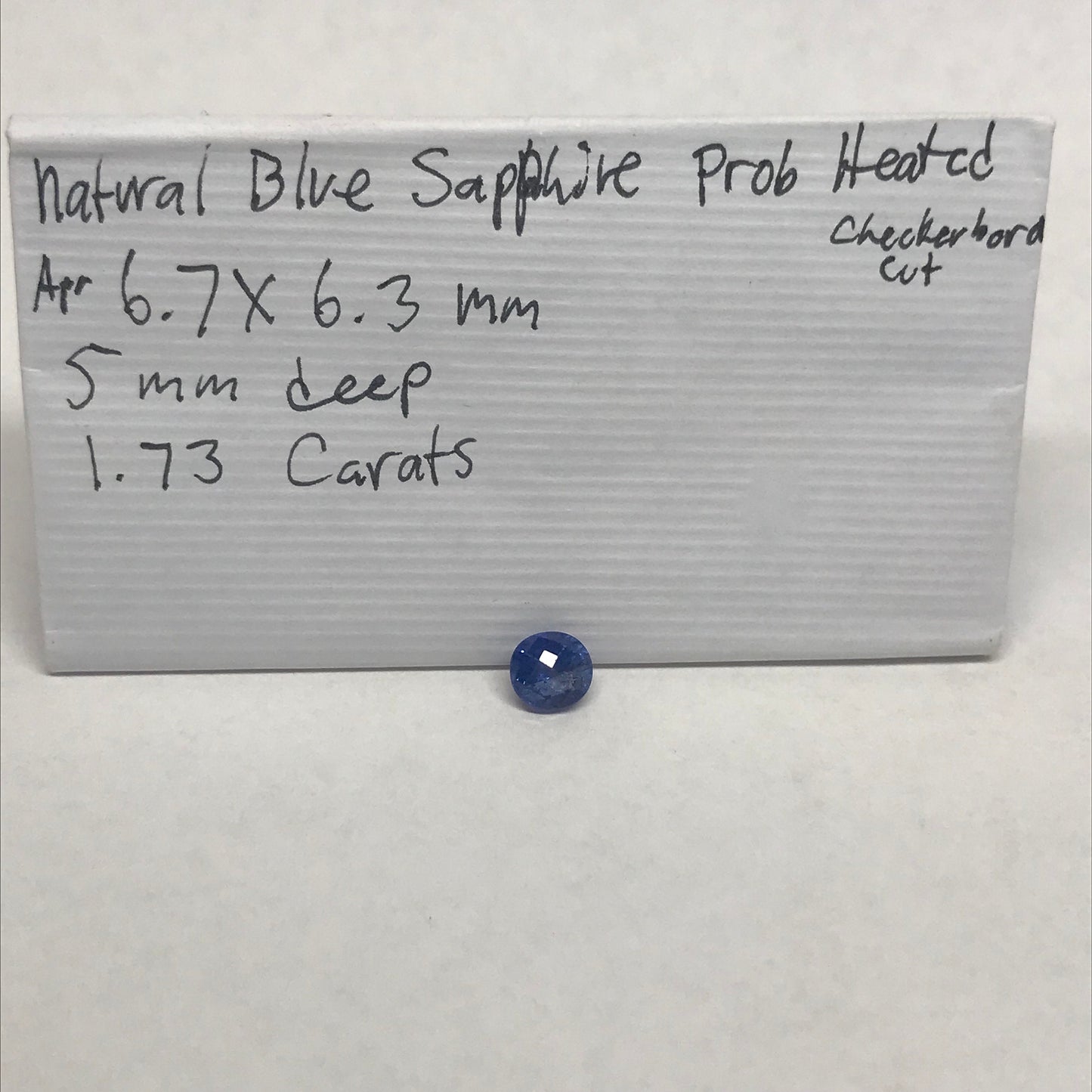 Natural Medium Blue Sapphire 6 mm roval round 1.73 Carats Oval Corundum Gem Faceted Loose Unmounted Gemstone Fancy prob Heat checkerboard ct