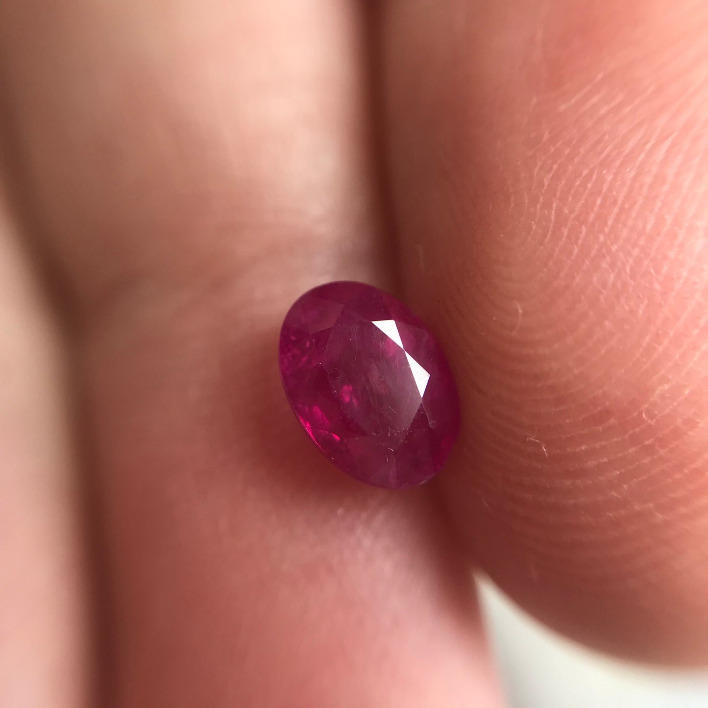 Natural Ruby Heated with Residues 1 Carat 7x5mm Loose Gemstone Faceted Gem Corundum Oval Cut Red Beautiful July Birthstone Earth Mined