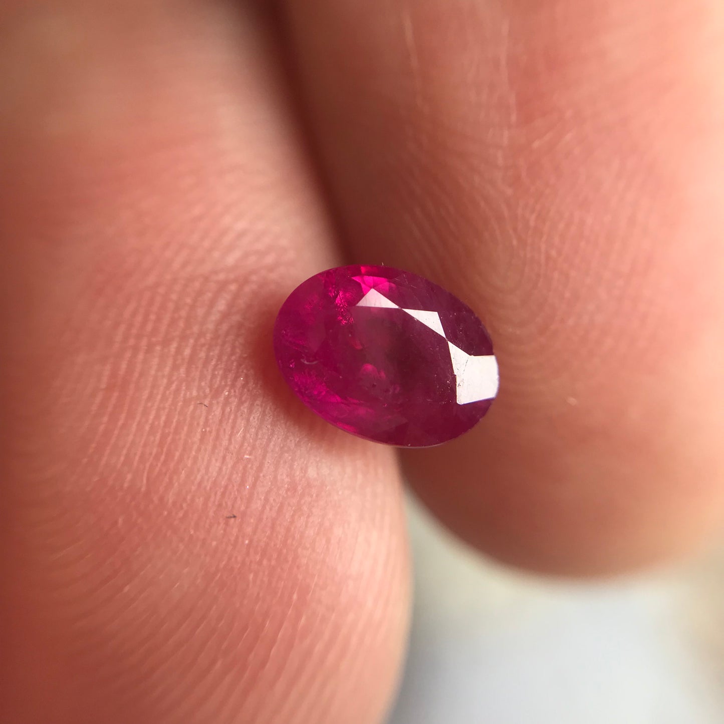 Natural Ruby Heated with Residues 1 Carat 7x5mm Loose Gemstone Faceted Gem Corundum Oval Cut Red Beautiful July Birthstone Earth Mined