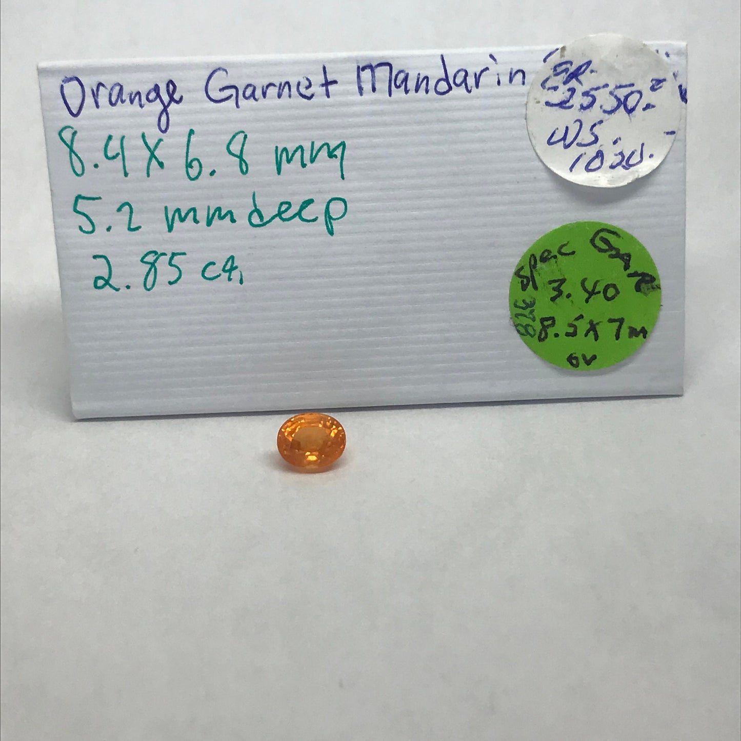 2.85 carats Natural Mandarin Spessartite Garnet 8.4x6.8mm Oval Loose Faceted