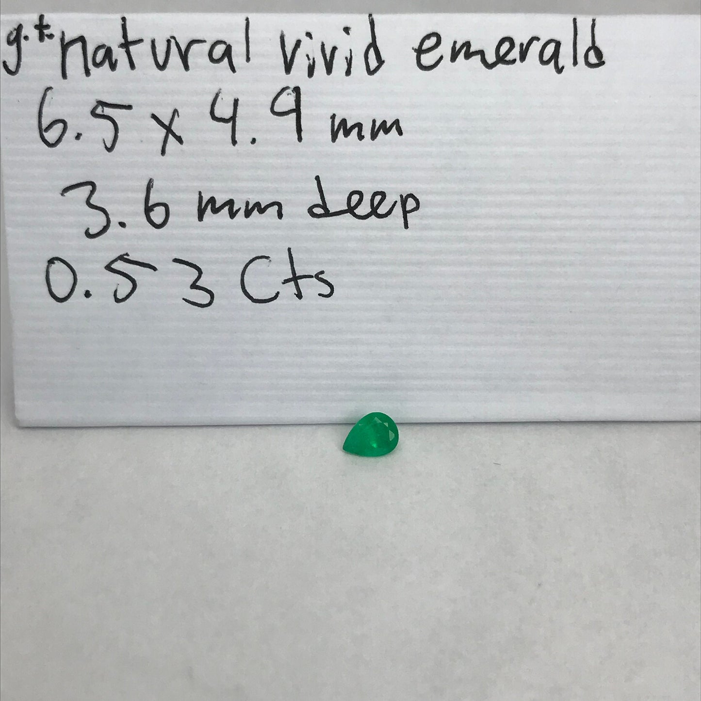 6.5x5mm Green Emerald 0.53 Carats Pear Cut Loose Faceted Gemstone