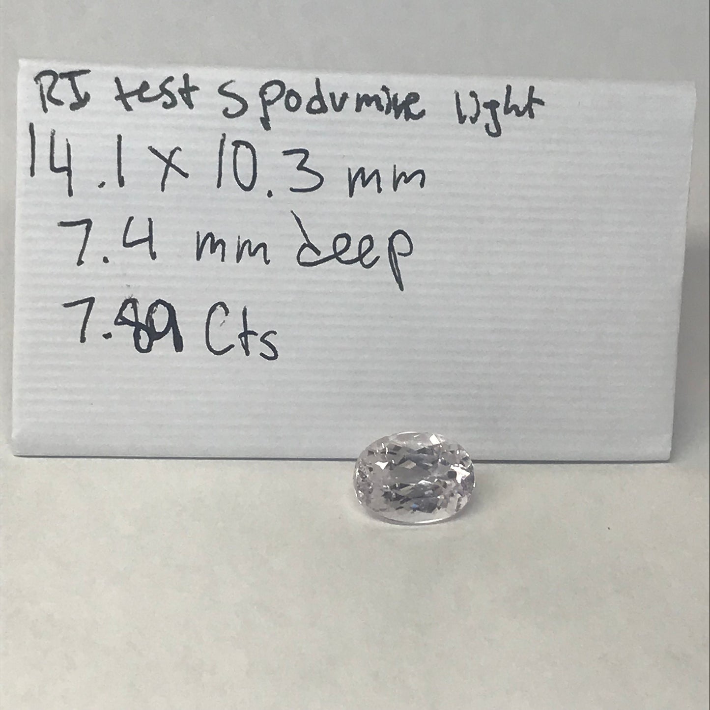 14x10mm Natural Kunzite 7.89 carats Oval Cut Light Faint Pink Spodumene Faceted Loose Gem