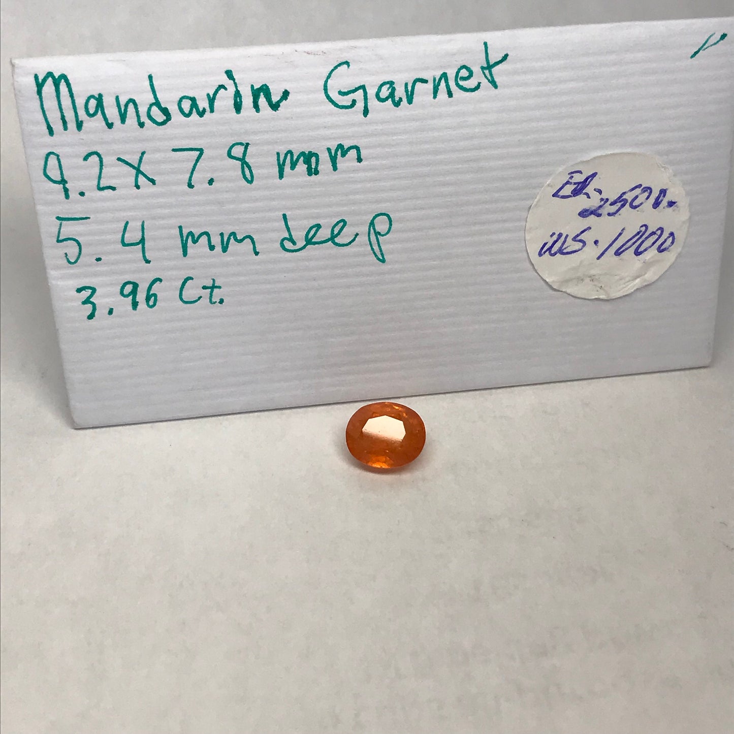 3.96 ct Natural Mandarin Garnet 9x8mm Oval cut, Spessartite, Loose Gemstone