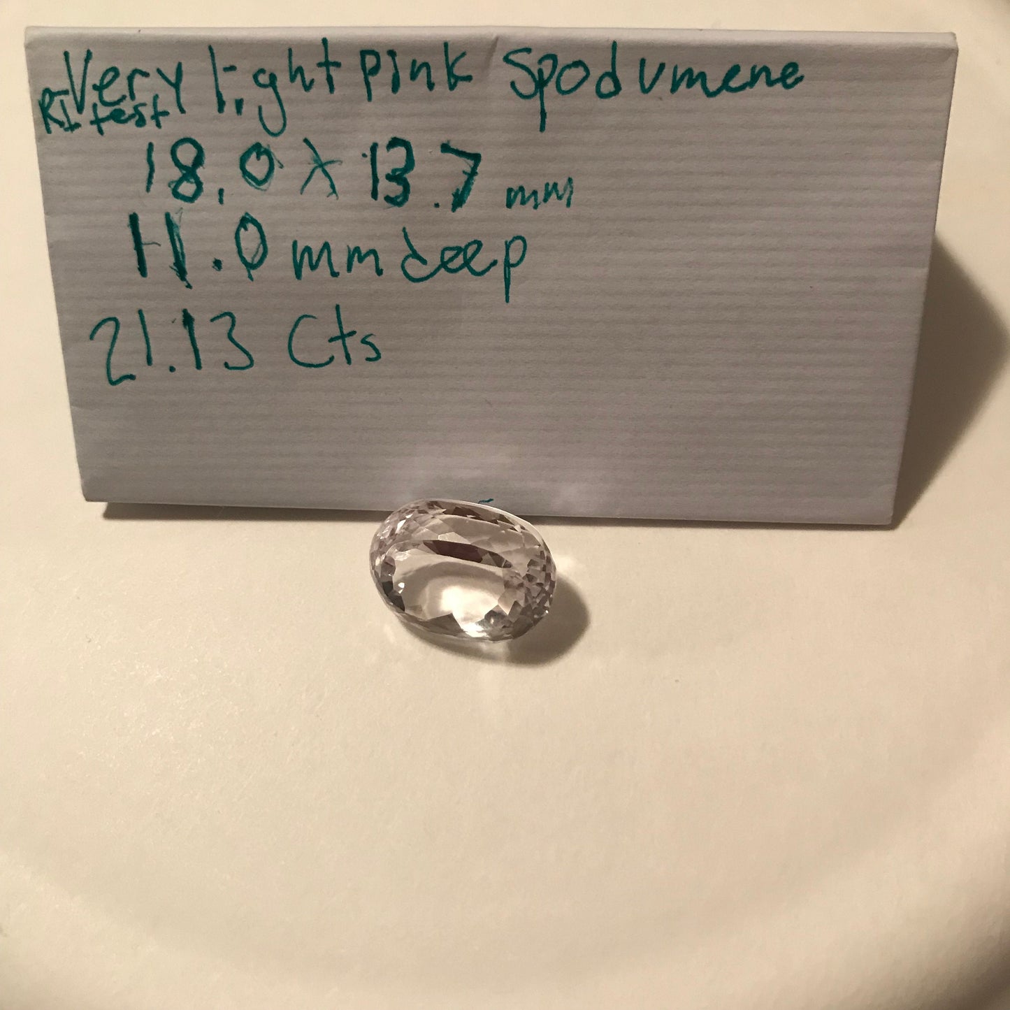 21 Carat Kunzite 18x13.7 mm Oval Cut Light Purple Pink Spodumene Faceted Large Loose Gemstone