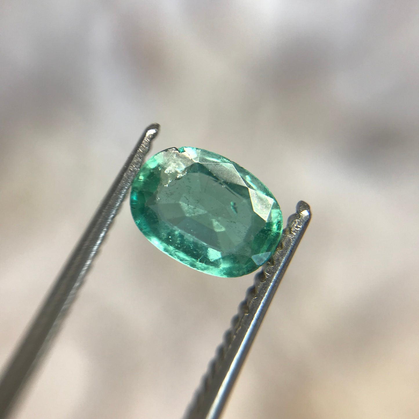 0.71 carats Natural Emerald 6.8x4.9 mm Oval Cut Faceted Gemstone Wholesale Gem Nice Bluish Green Real Natural Transparent Green US Seller