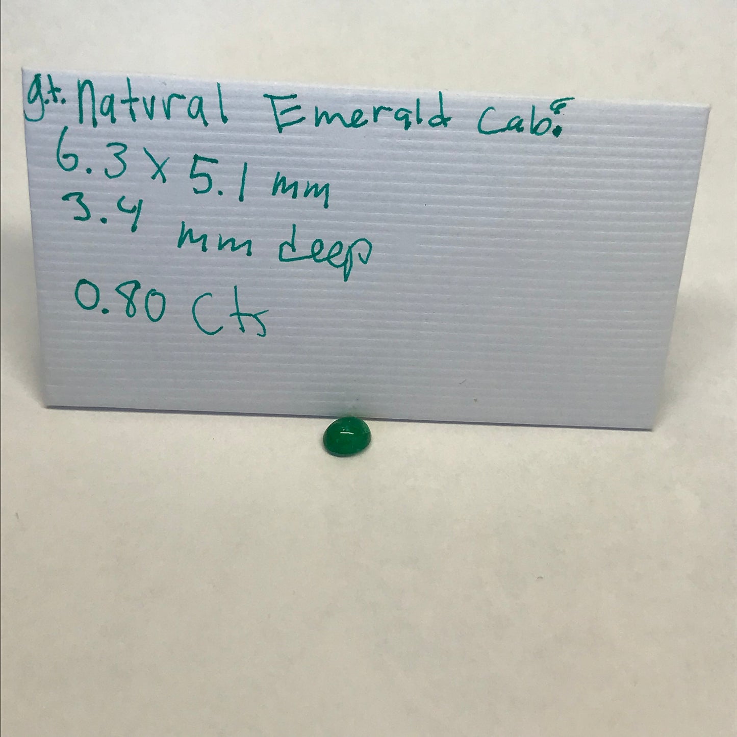 6x5mm Green Emerald Cabochon 0.80 Carats Loose Gem Gemstone Genuine Emerald Unmounted for Pendant Jewelry