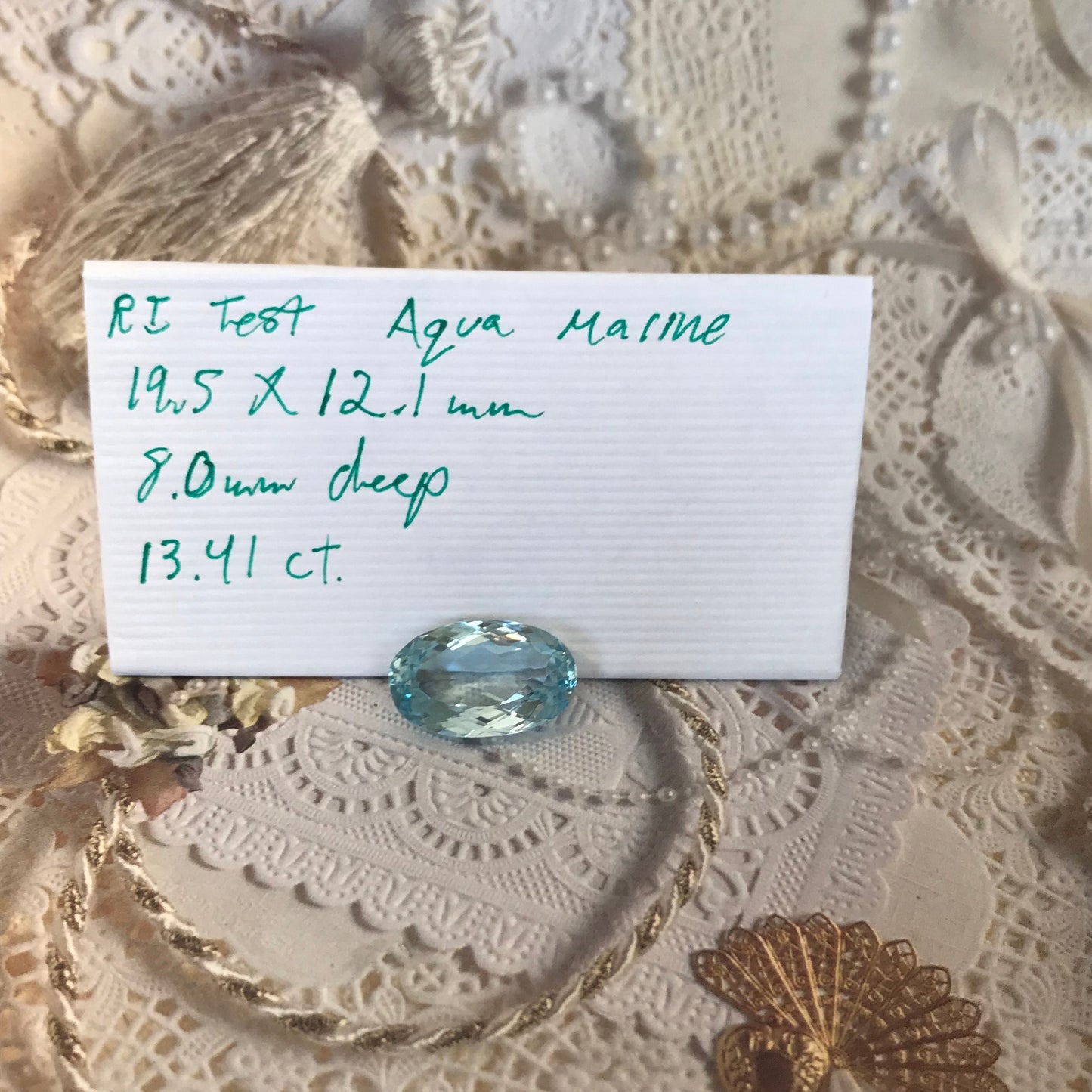 13 carat Natural Aquamarine Light Blue 19.5x12mm Oval Cut Loose Faceted Gemstone Large March Birthstone
