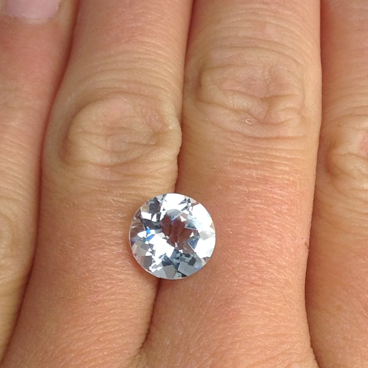 10mm Natural Light Aquamarine 2.81 carats Faint Blue Round Cut Loose Faceted Gemstone Beryl March Birthstone 10 millimeters unmounted ct