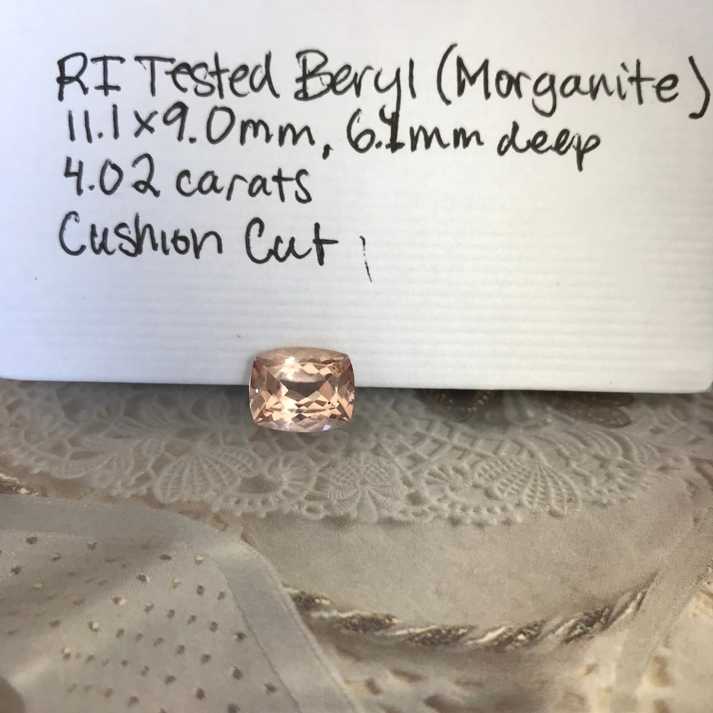 11x9mm Peach Pink Morganite 4 ct Cushion Rectangle Cut Loose Gem Unmounted Gemstone For Engagement Ring Wholesale Tested Beryl Center stone