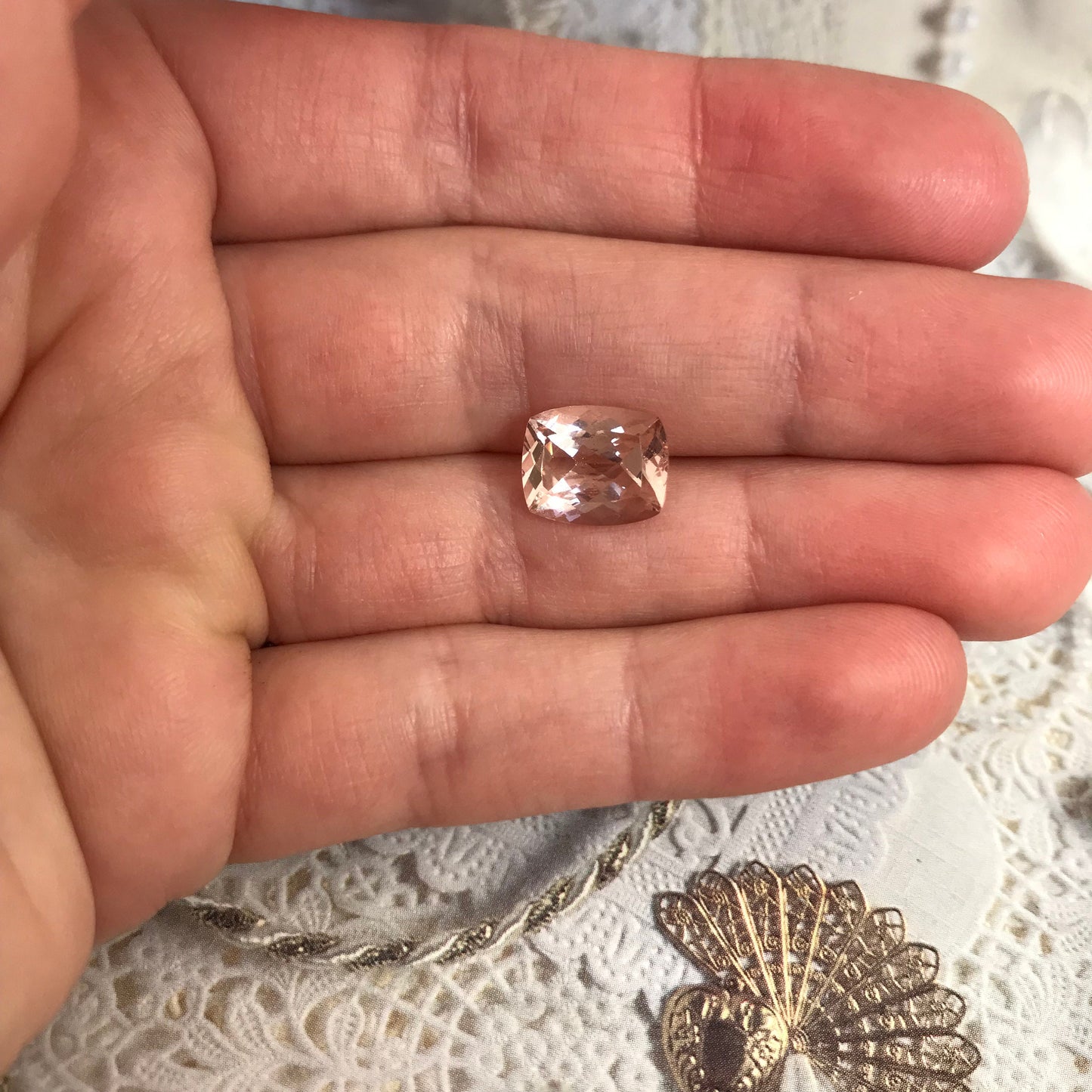 11x9mm Peach Pink Morganite 4 ct Cushion Rectangle Cut Loose Gem Unmounted Gemstone For Engagement Ring Wholesale Tested Beryl Center stone