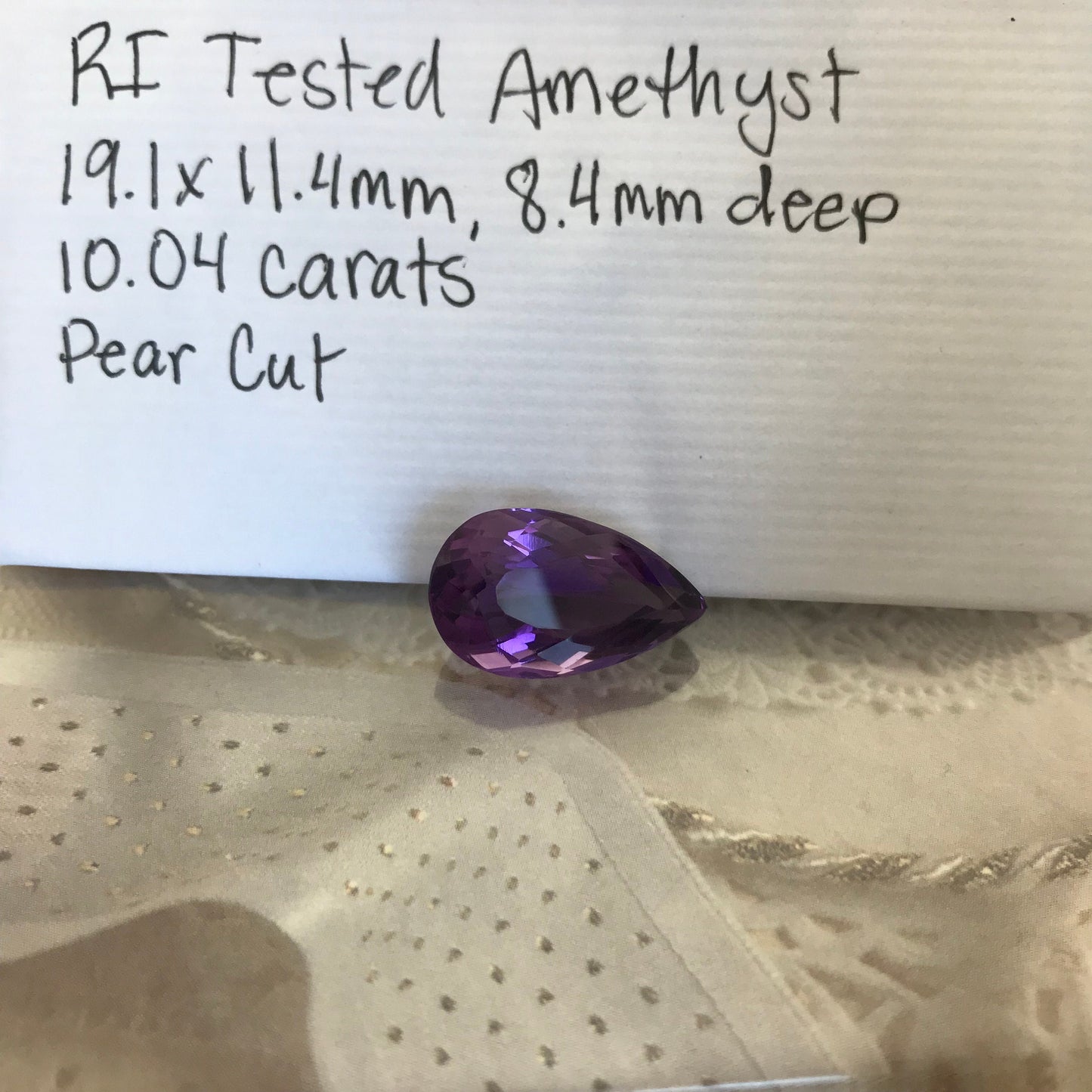 Gorgeous! 10 Carat 19x11mm Pear Purple Amethyst Loose Gem Wholesale Gemstone Faceted Unmounted February Birthstone Large ct Quartz