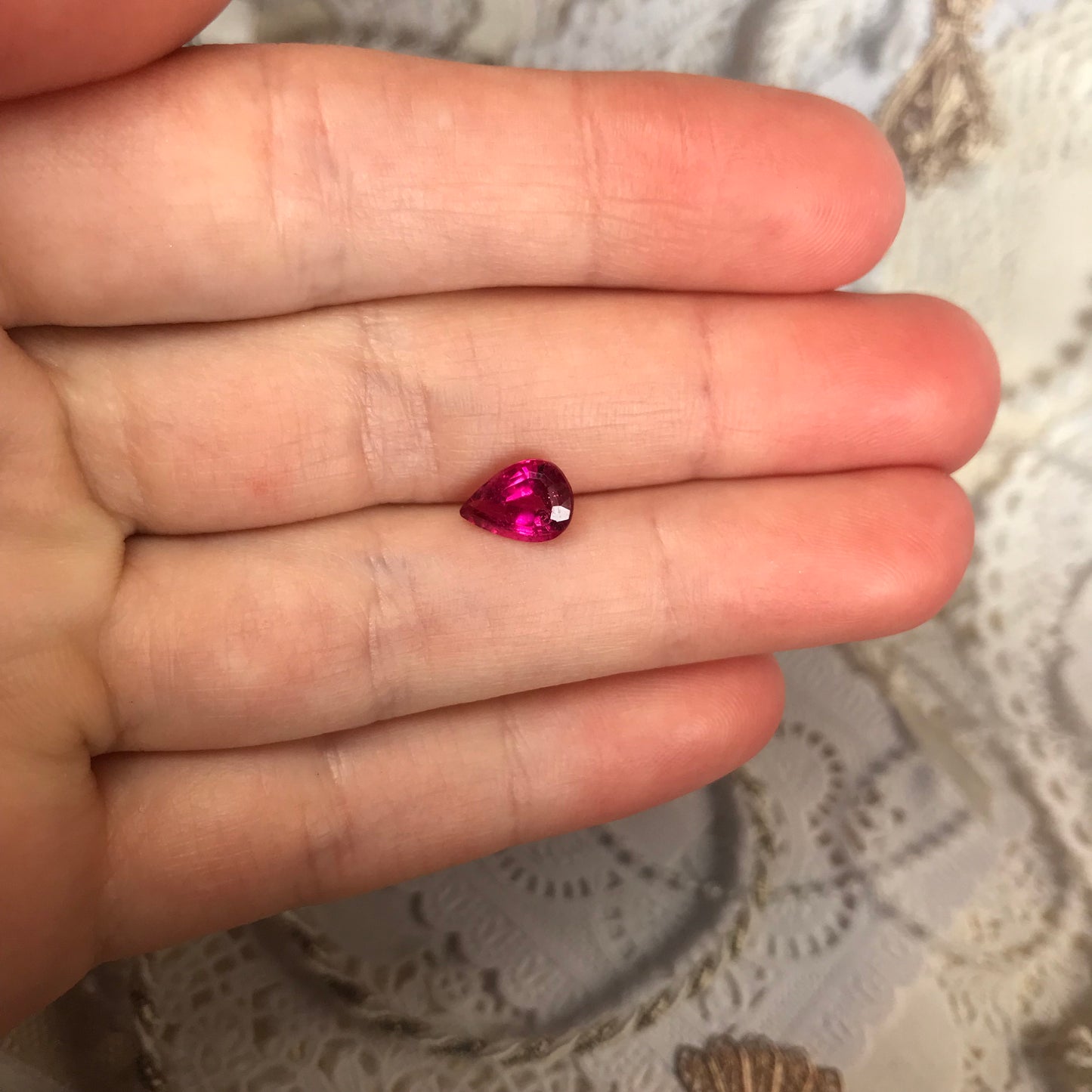 UGL-USA Certified Natural Deep Hot Pink Tourmaline 1.31 carats Pear Cut Faceted 8.6 x 6 mm Loose Gemstone Gorgeous Color, Rare Color