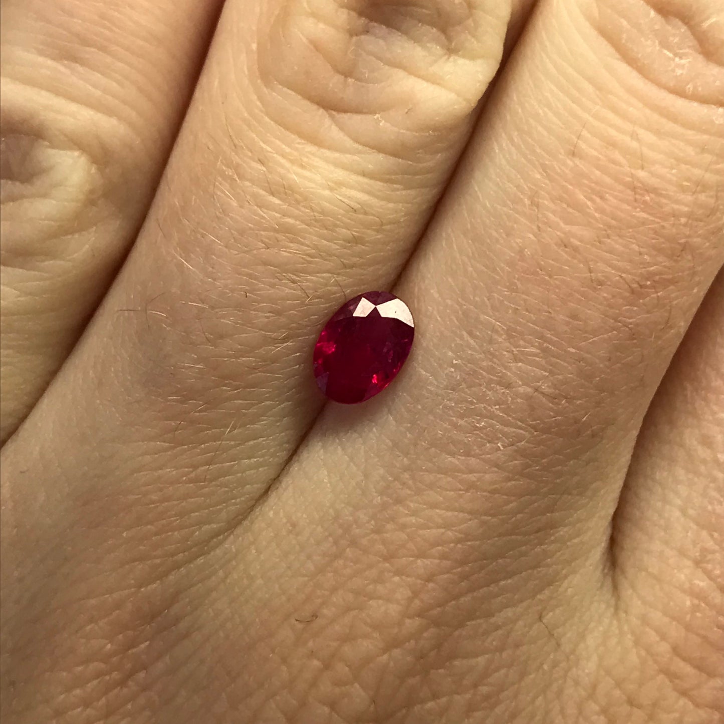0.89 carat Natural Ruby Heated 7x5mm Oval Cut Loose Faceted Gem