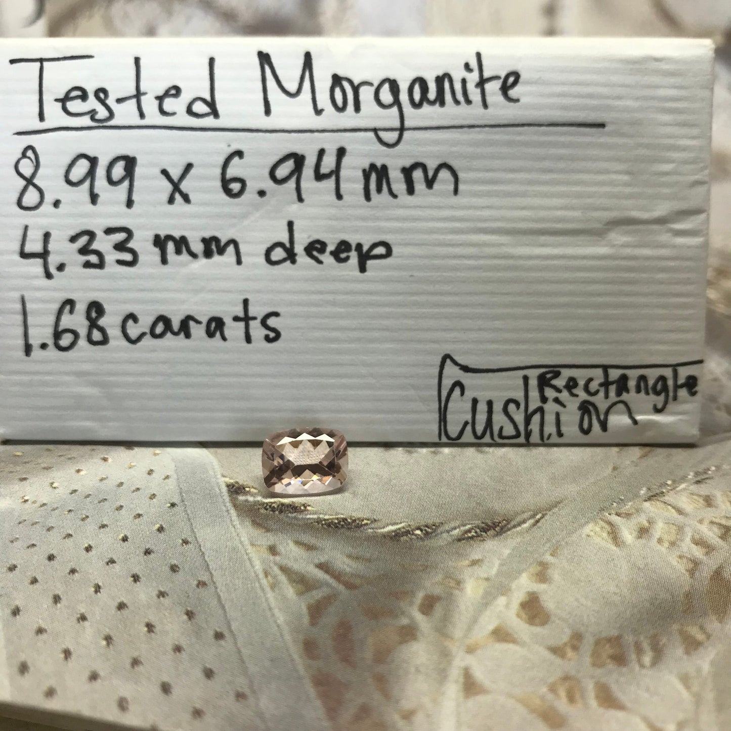 Morganite 9x7mm 1.68 Ct Cushion Rectangle Cut Pink Loose Gem