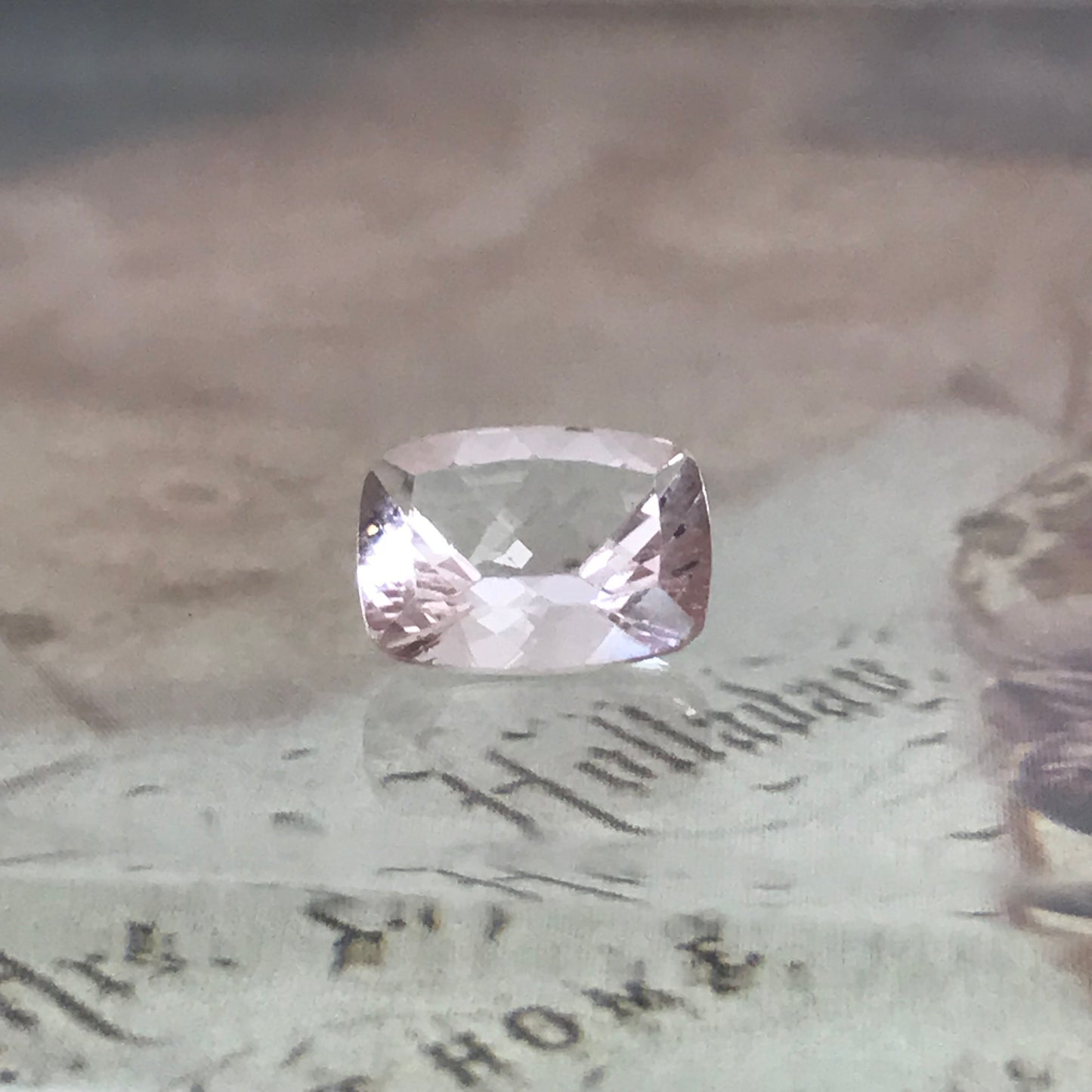 Morganite 9x7mm 1.68 Ct Cushion Rectangle Cut Pink Loose Gem