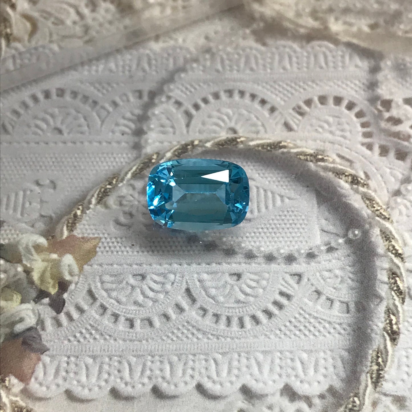 14x10mm Blue Topaz Cushion Cut 8 Carat Loose Gem Baby Swiss Blue