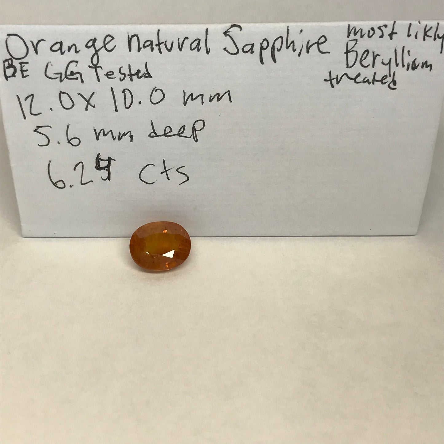 12x10mm Natural Orange Sapphire 6.24 Carats Oval Cut Be Treated Earth Mined Sapphire Corundum Faceted Loose Orange Gemstone,